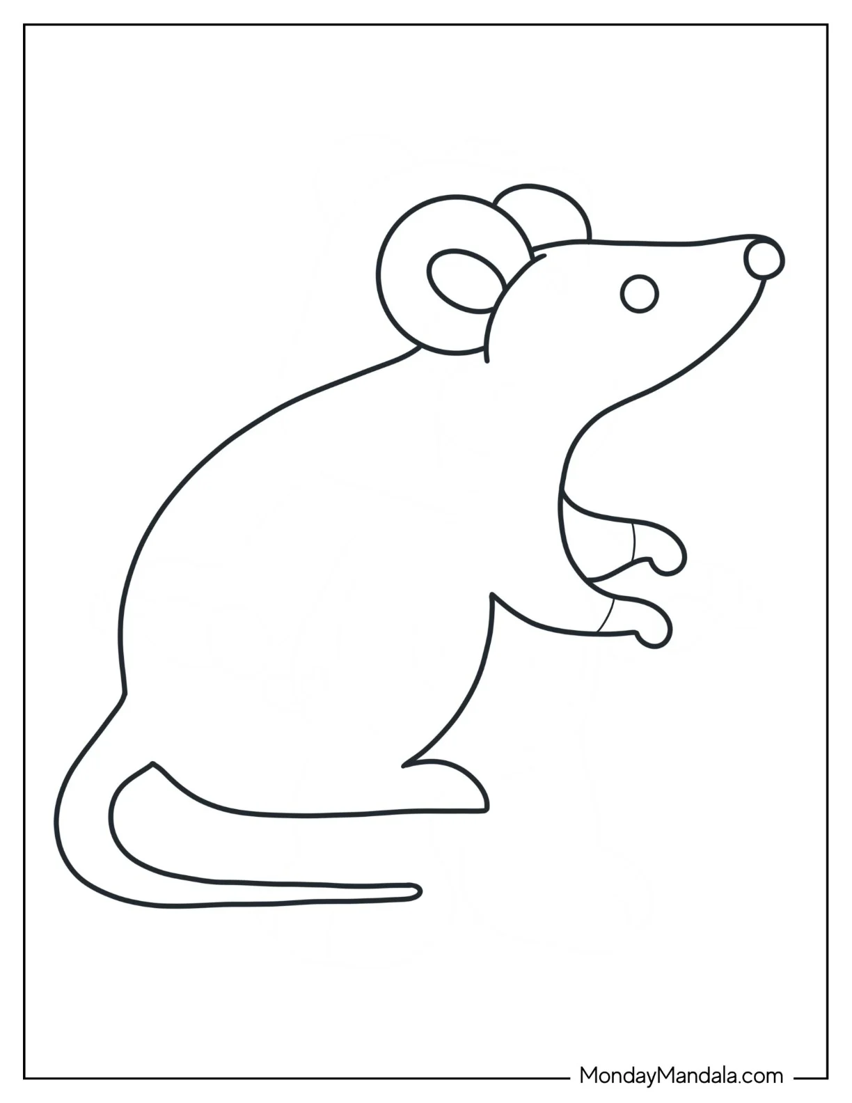 Easy Mouse Coloring Page Outline coloring page