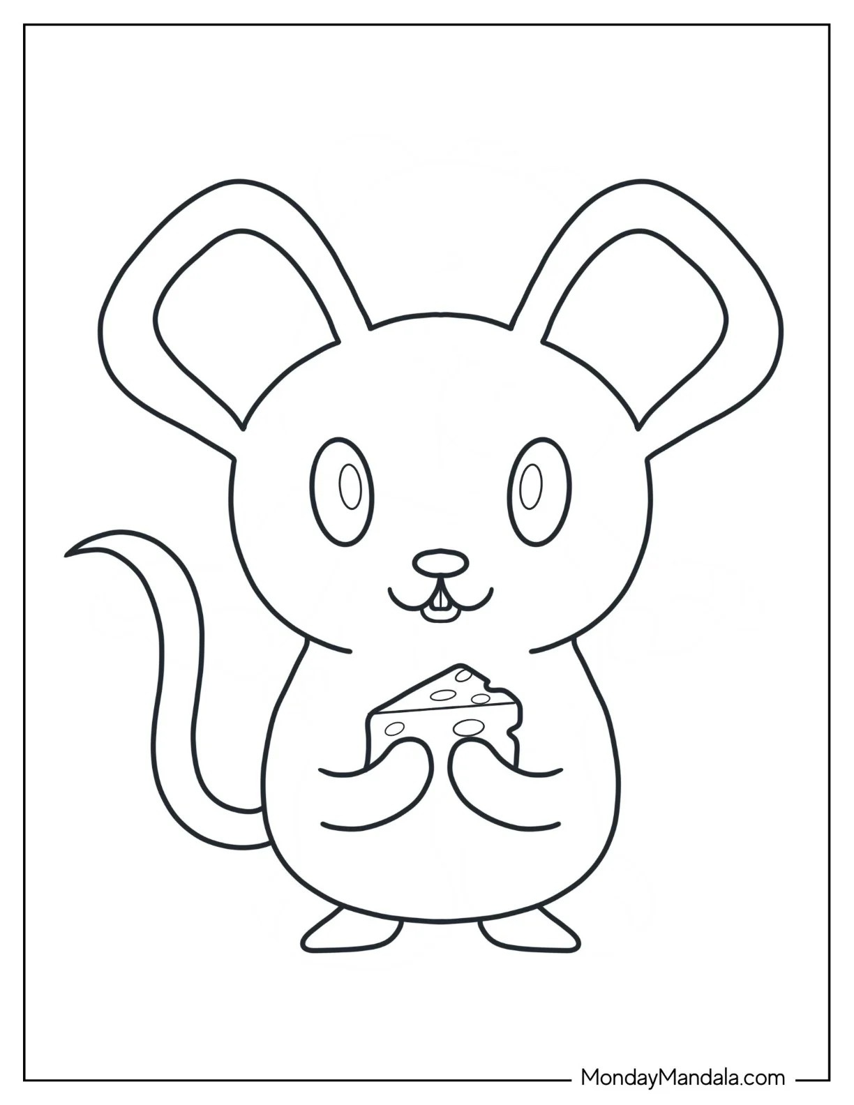 Simple Mouse Coloring Page For Kids coloring page