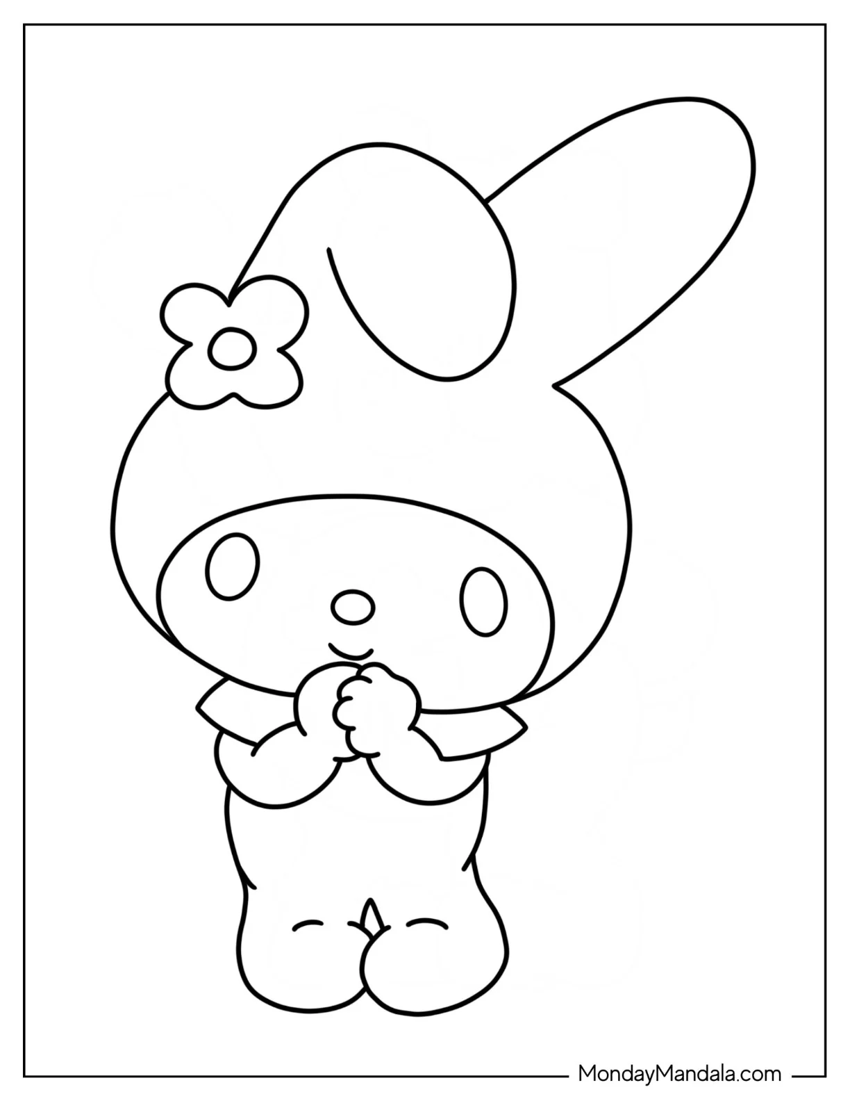 Easy My Melody Coloring Page For Kids coloring page