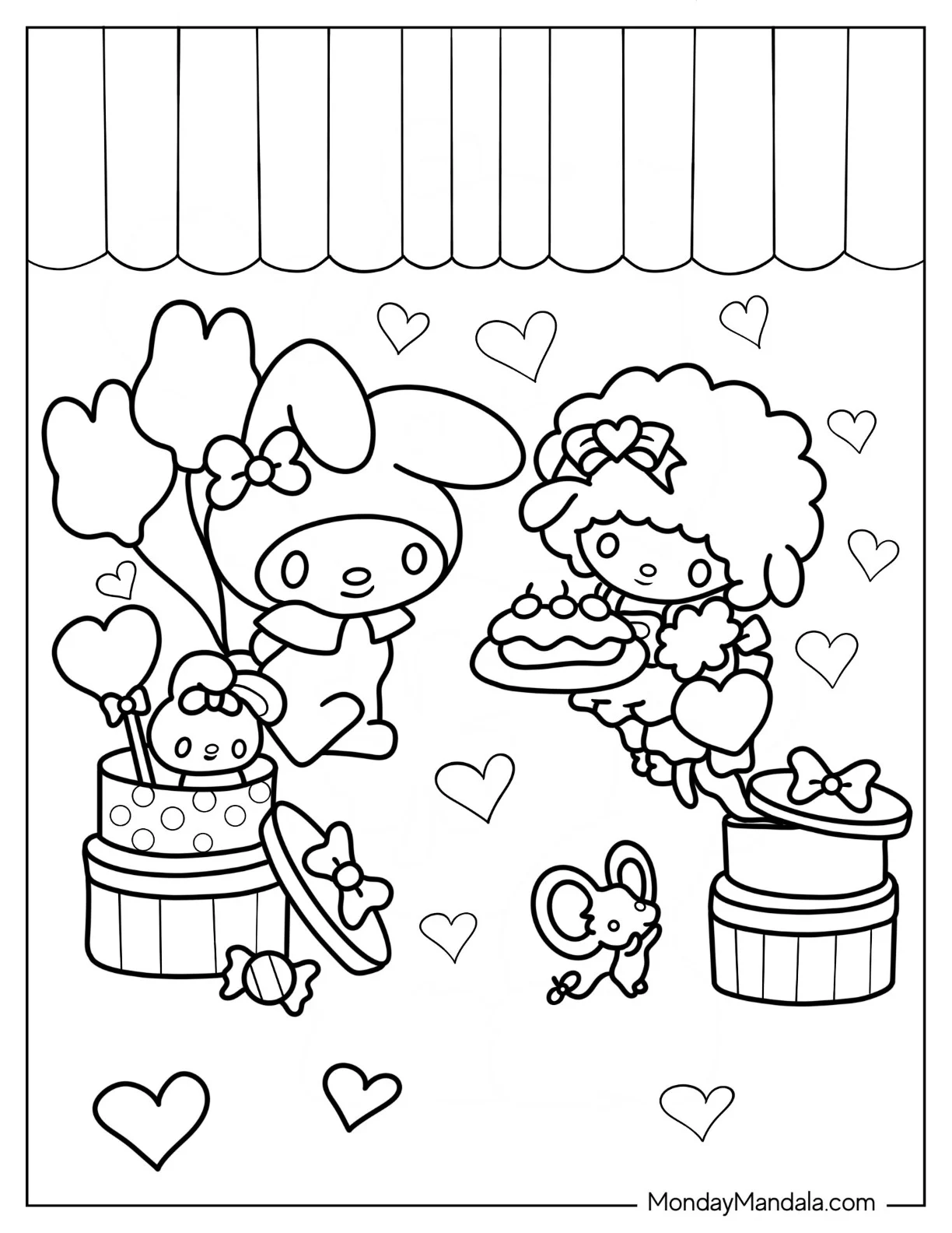My Sweet Piano Giving My Melody Coloring Page Cake coloring page