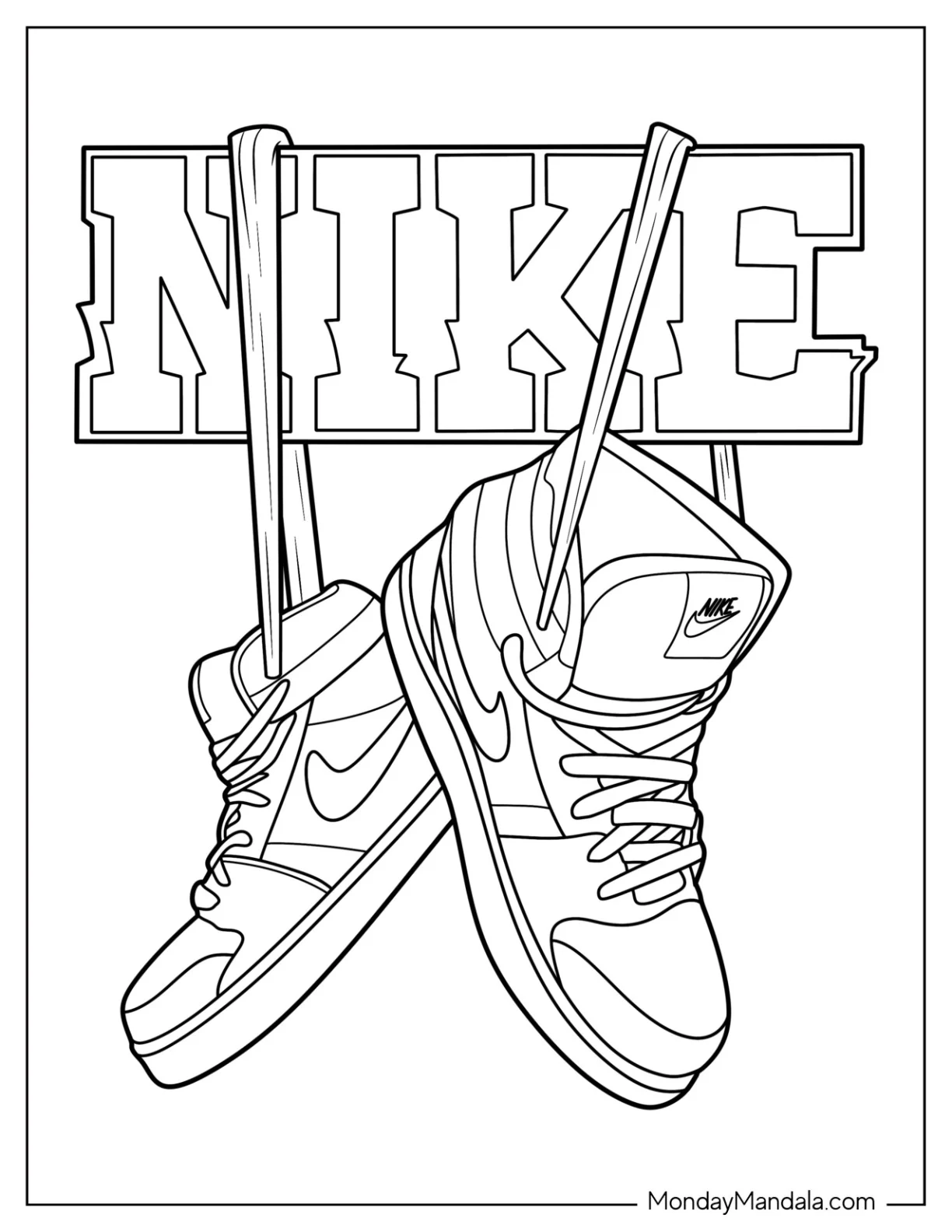 Nike Coloring Page Of Air Jordan Poster coloring page