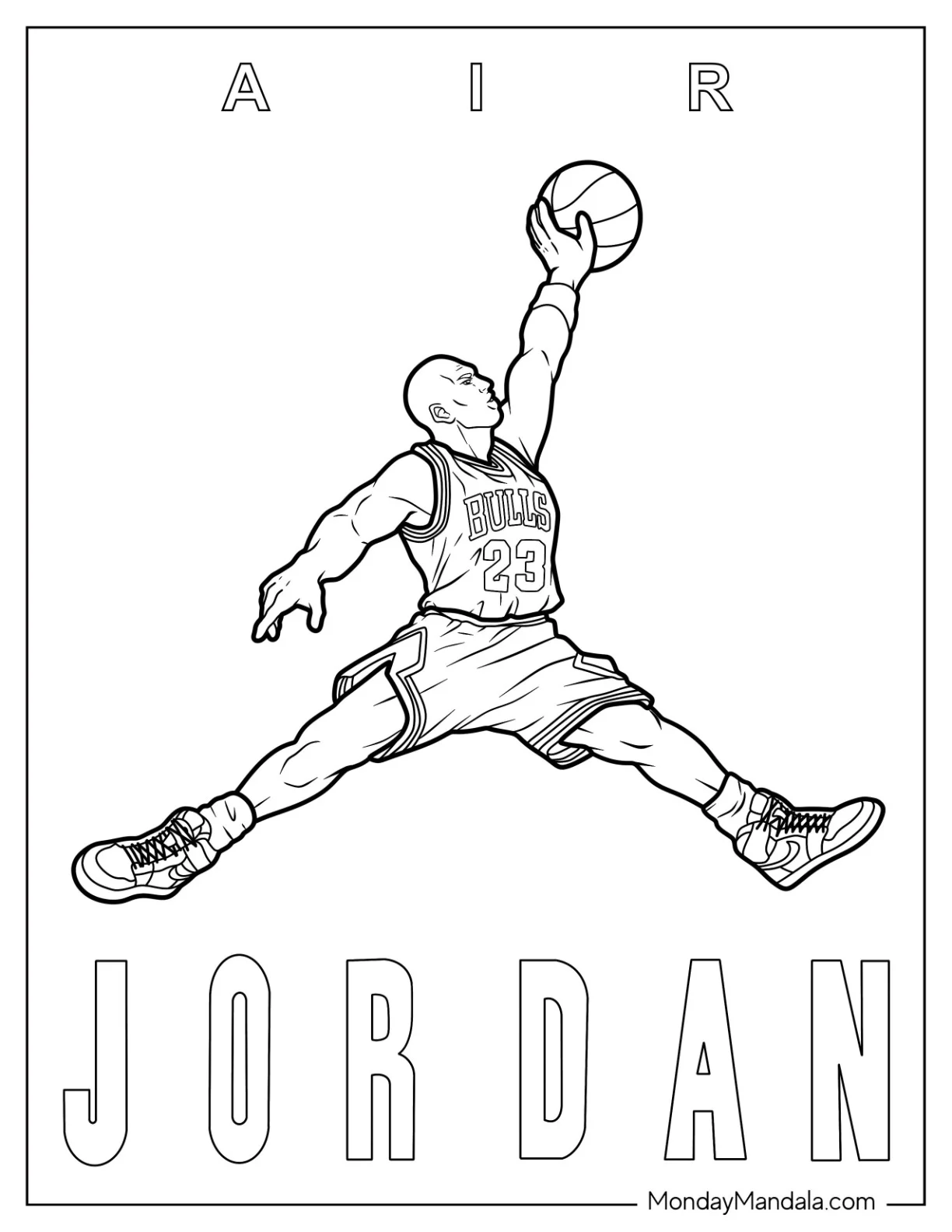 Nike Coloring Page Of Jumpman Michael Jordan coloring page
