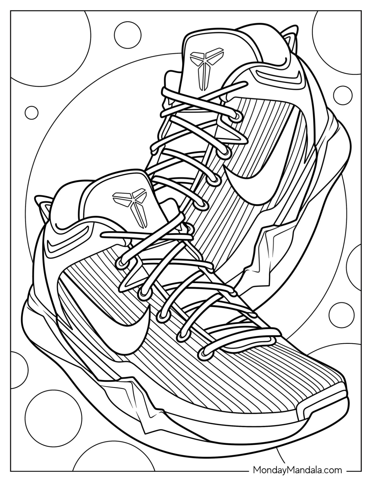 Pair Of Nike Coloring Page KB 7 coloring page