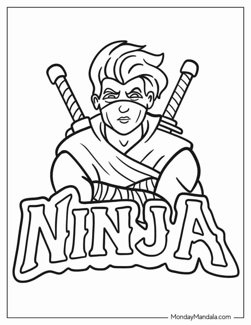 Coloring Sheet Of Ninja Logo coloring page