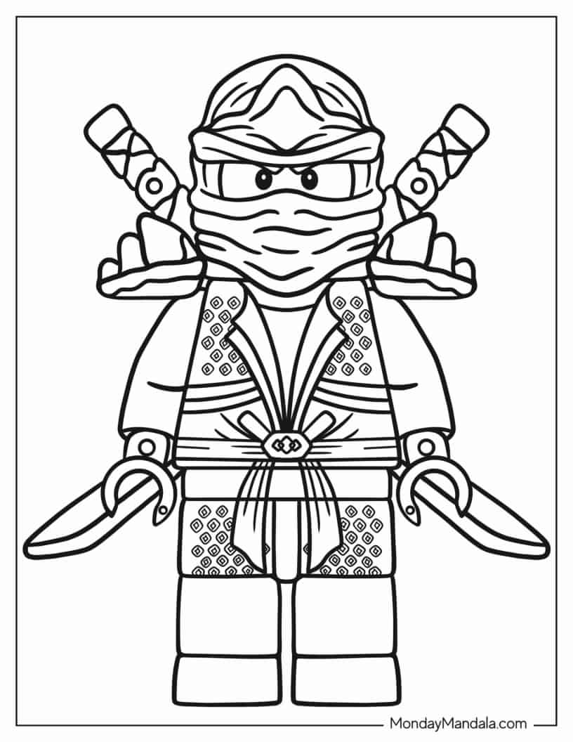 Easy Lego Ninja Coloring In For Preschoolers coloring page