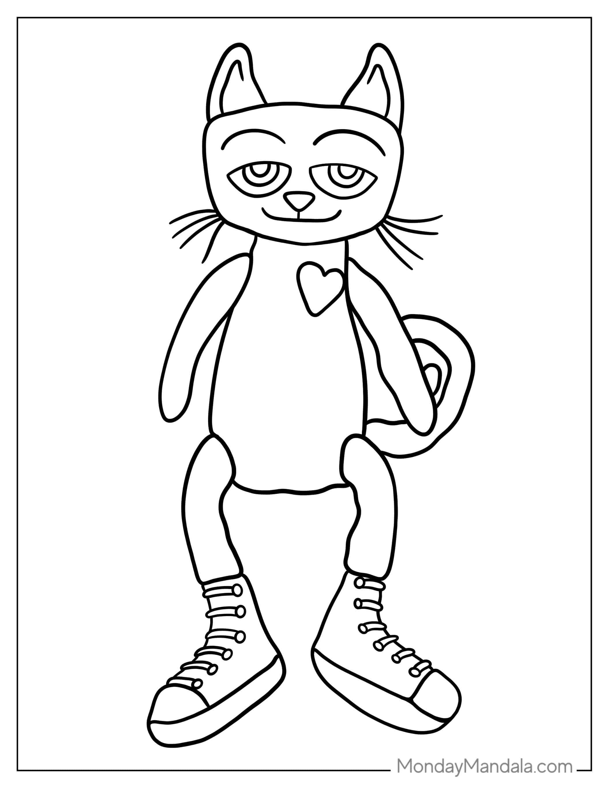 Pete The Cat Toy Coloring Page coloring page