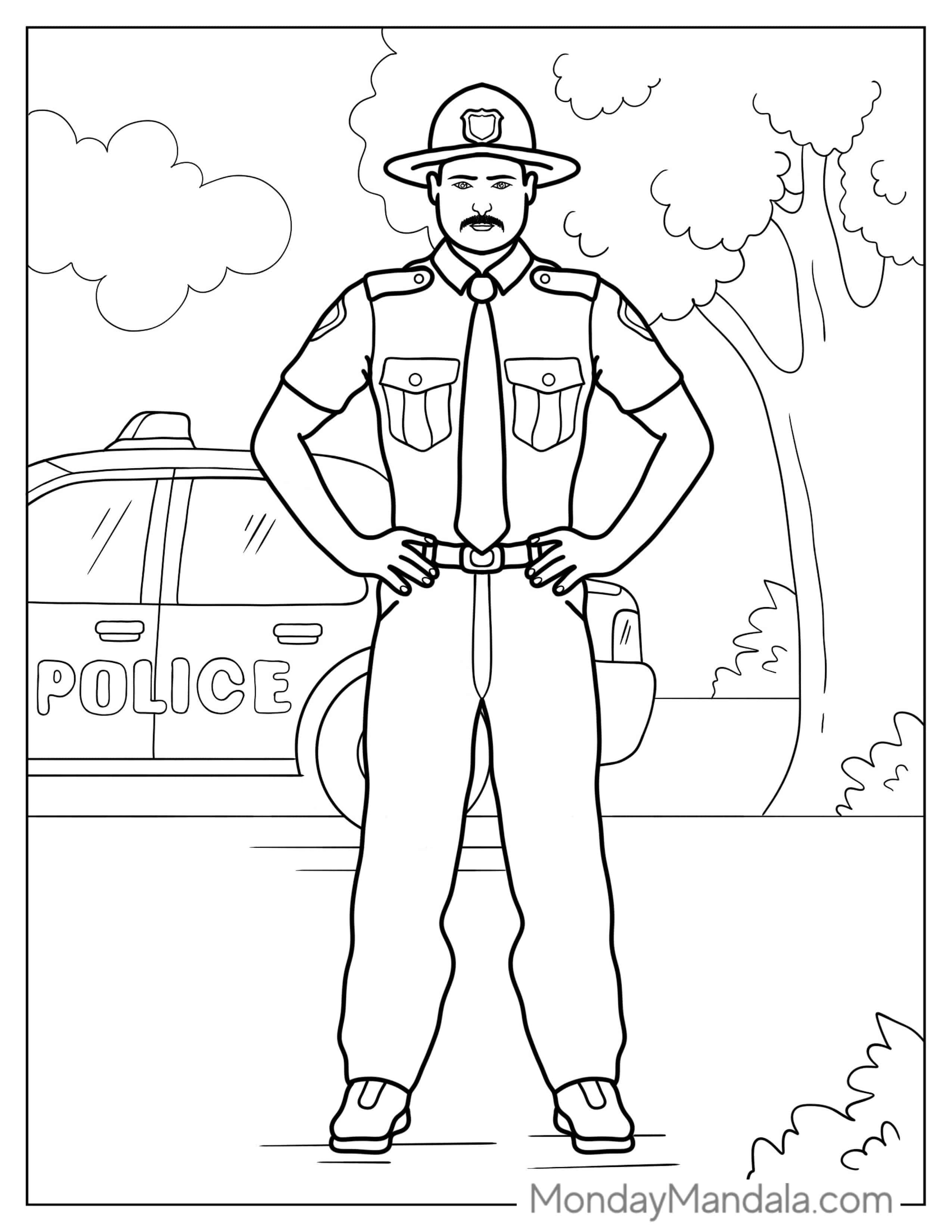 Coloring Page Of State Trooper coloring page