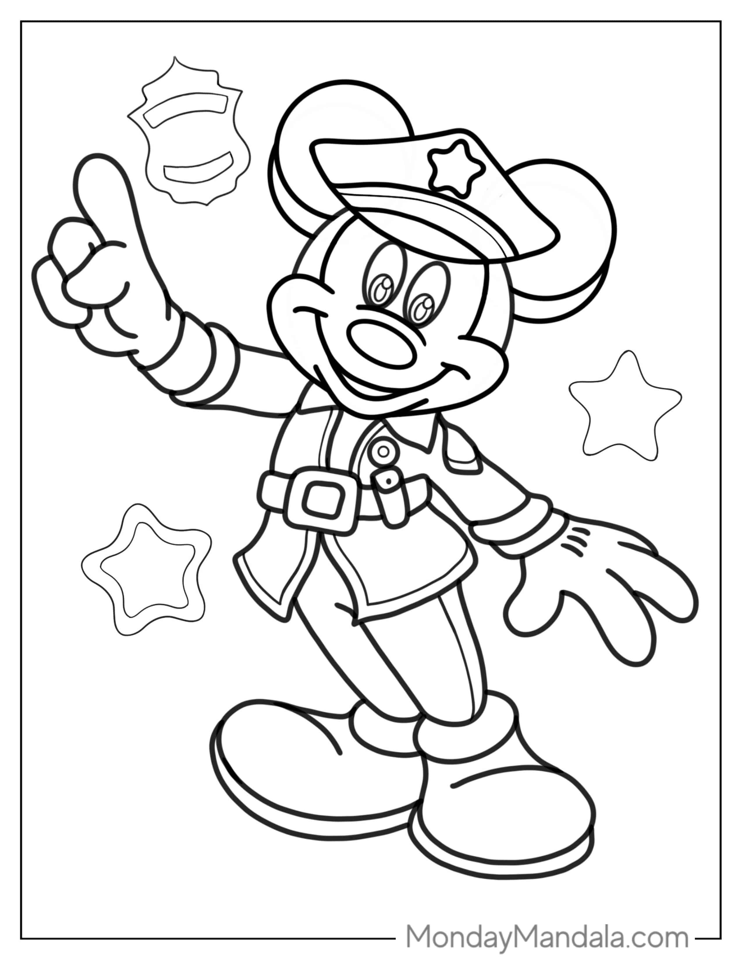Mickey Mouse Police Officer Coloring Page coloring page