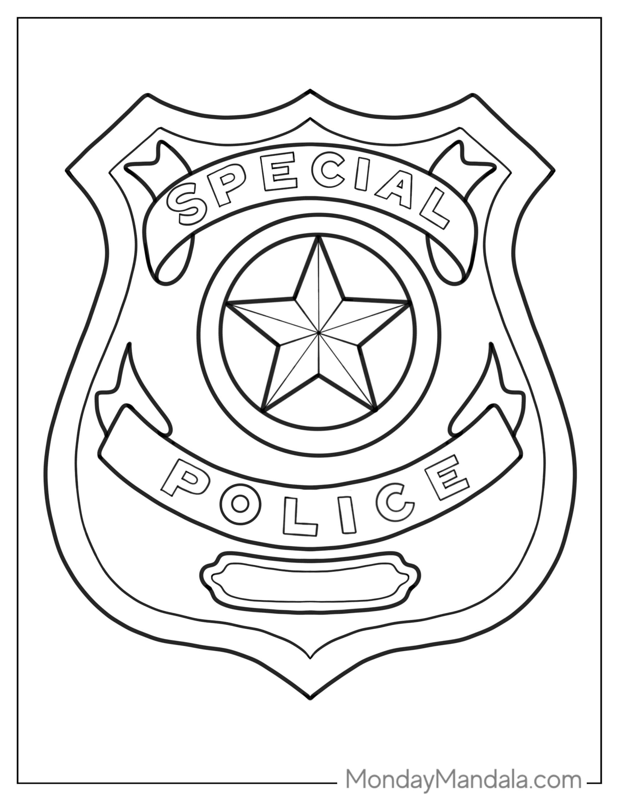Police Badge Coloring Page coloring page