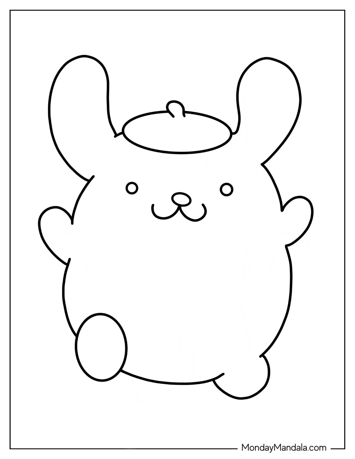 Easy Pompompurin Outline Coloring Page coloring page