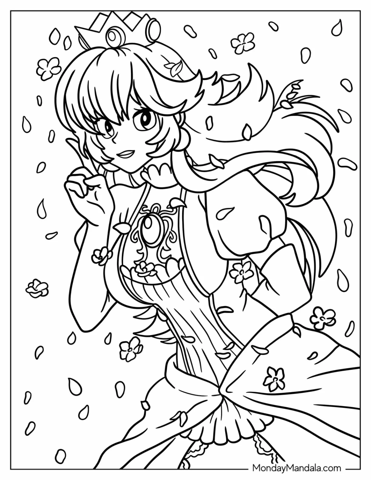 Princess Coloring Page Of Anime Princess Peach coloring page