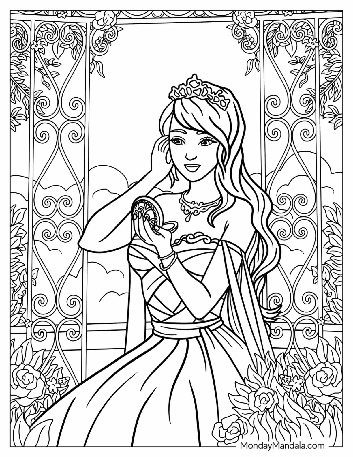 Princess Coloring Page Of Princess Nezmina Of Legend of the Cryptids coloring page — printable line art