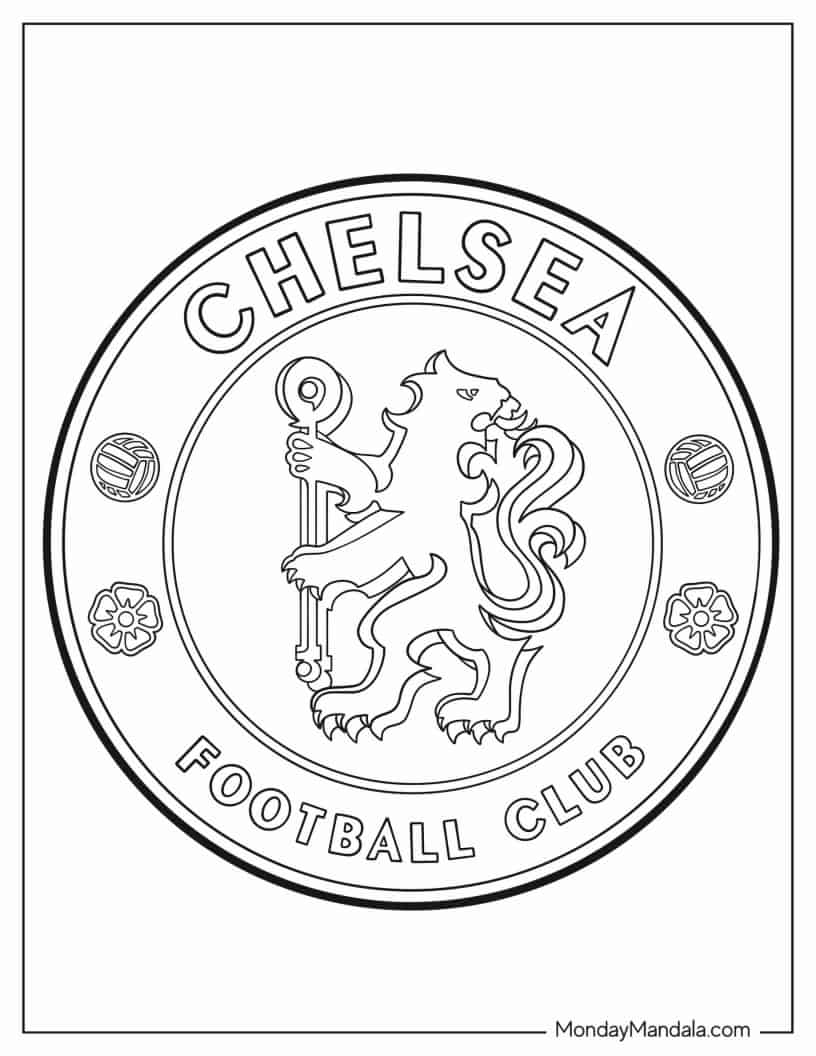 Chelsea Football Club Logo To Color coloring page — printable line art