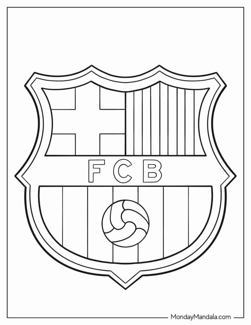 FC Barcelona Logo To Color coloring page