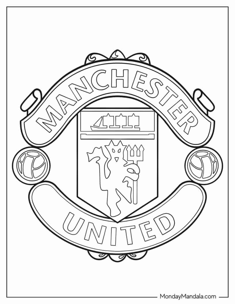 Manchester United Logo To Color coloring page — printable line art
