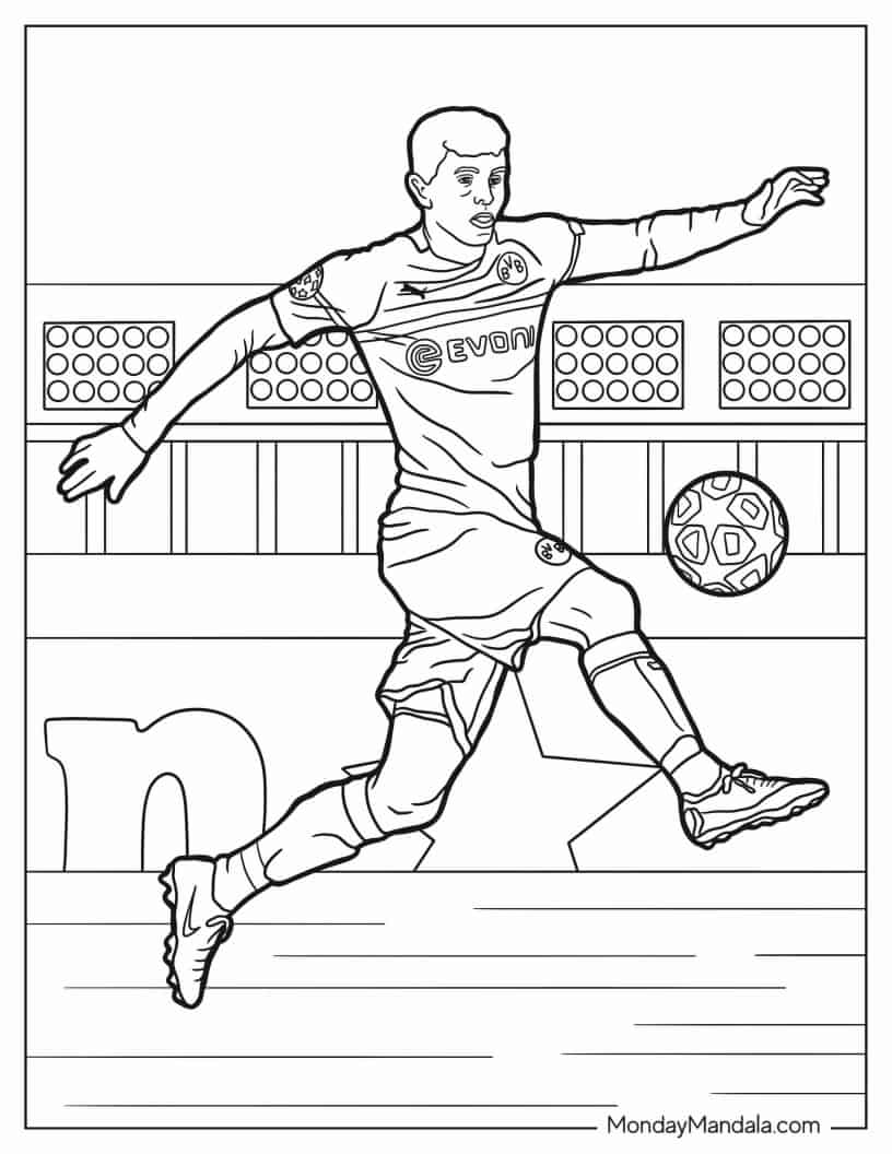 Premier League Soccer Player To Color coloring page