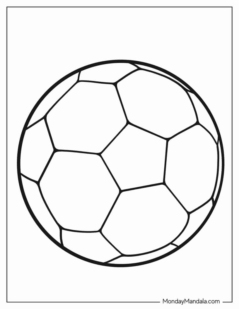 Simple To Color Soccer Ball coloring page