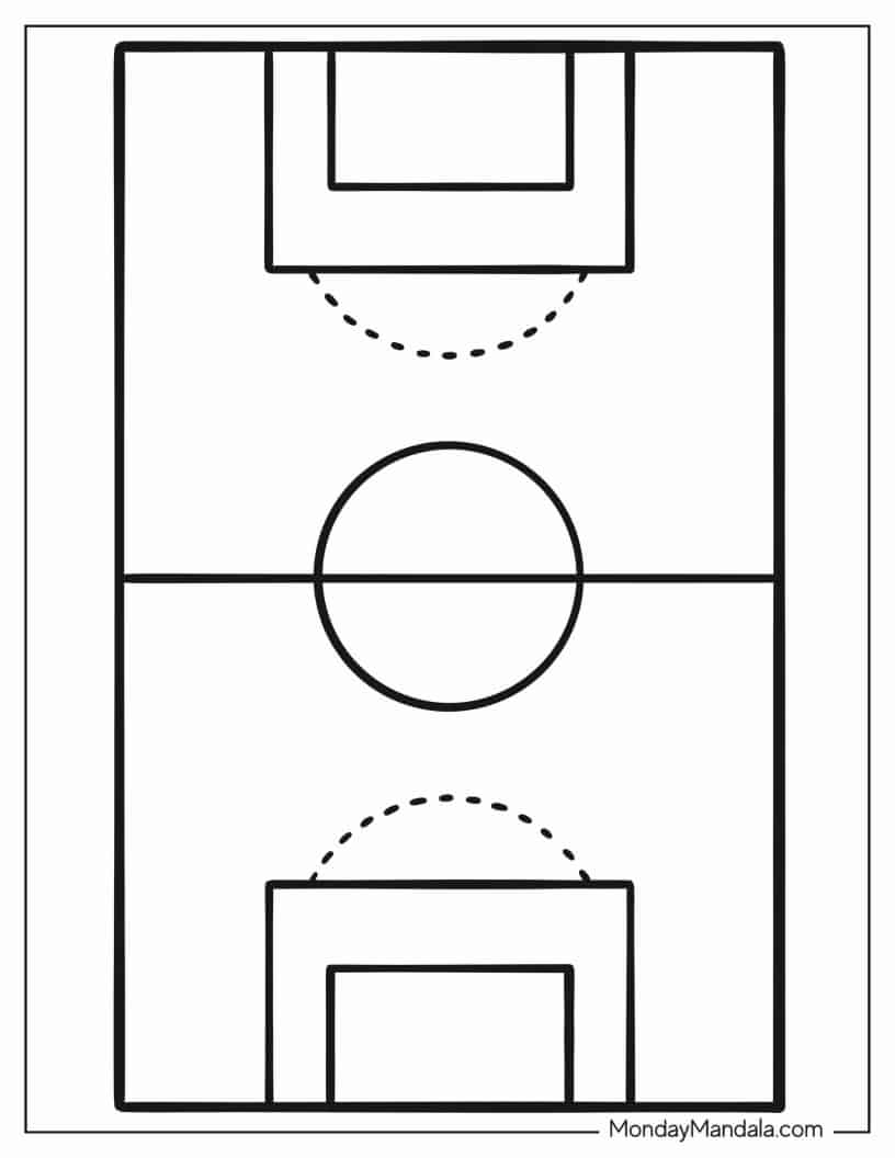 Soccer Pitch Coloring Sheet coloring page — printable line art