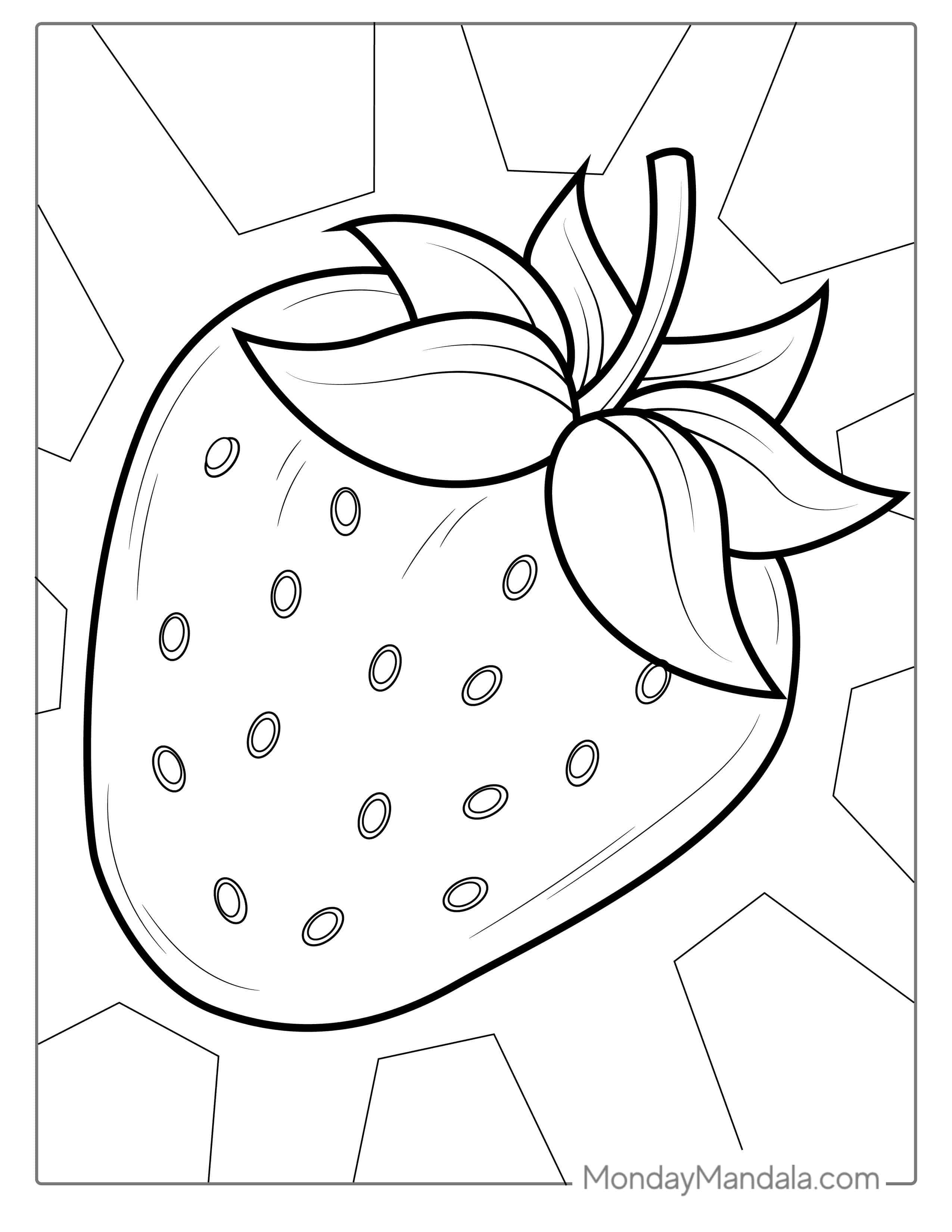 Easy Outline Of Strawberry coloring page — printable line art