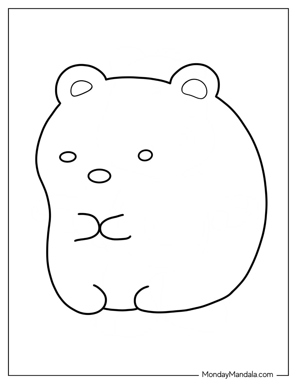 Sumikko Gurashi Coloring Page Of Shirokuma For Kids coloring page