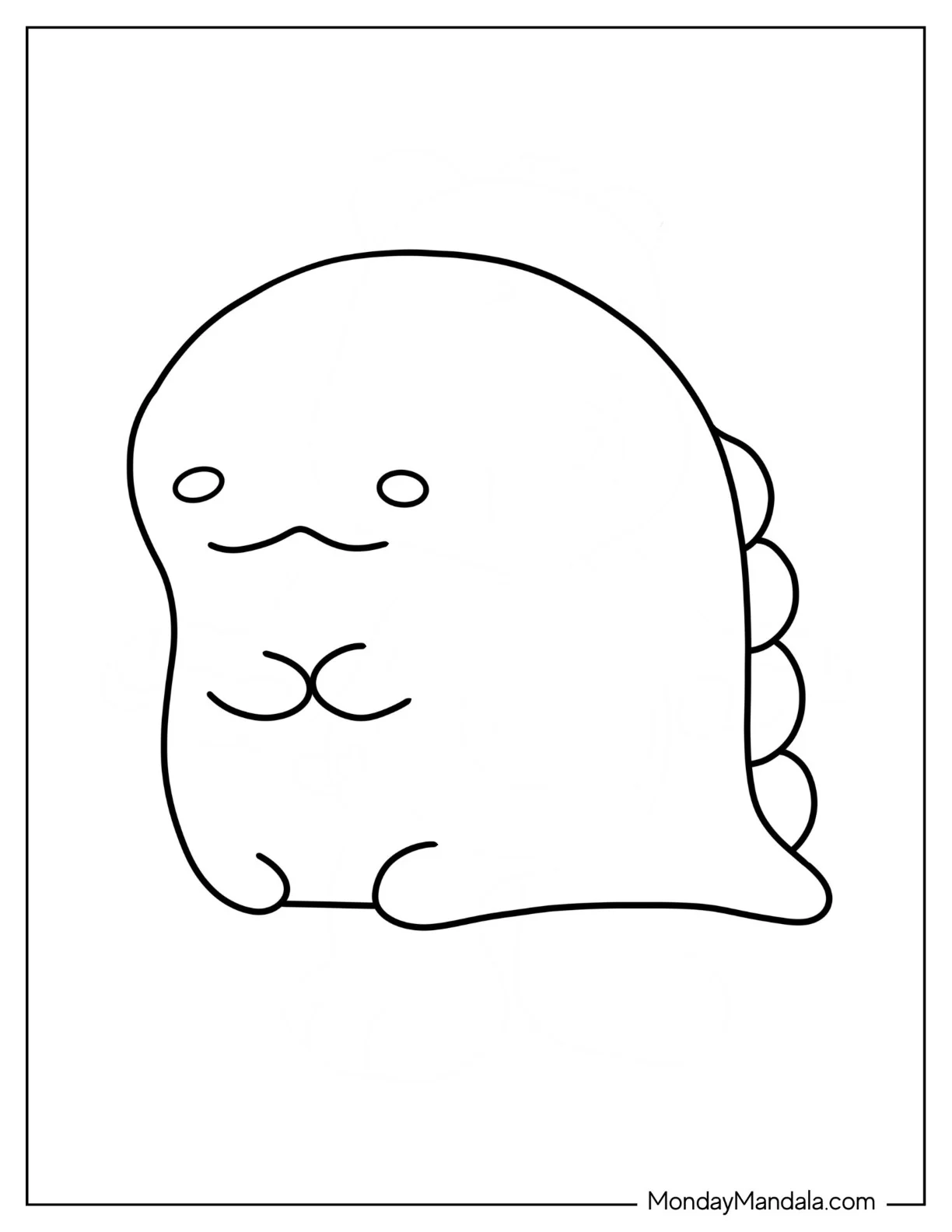 Sumikko Gurashi Coloring Page Of Tokage Outline For Preschoolers coloring page