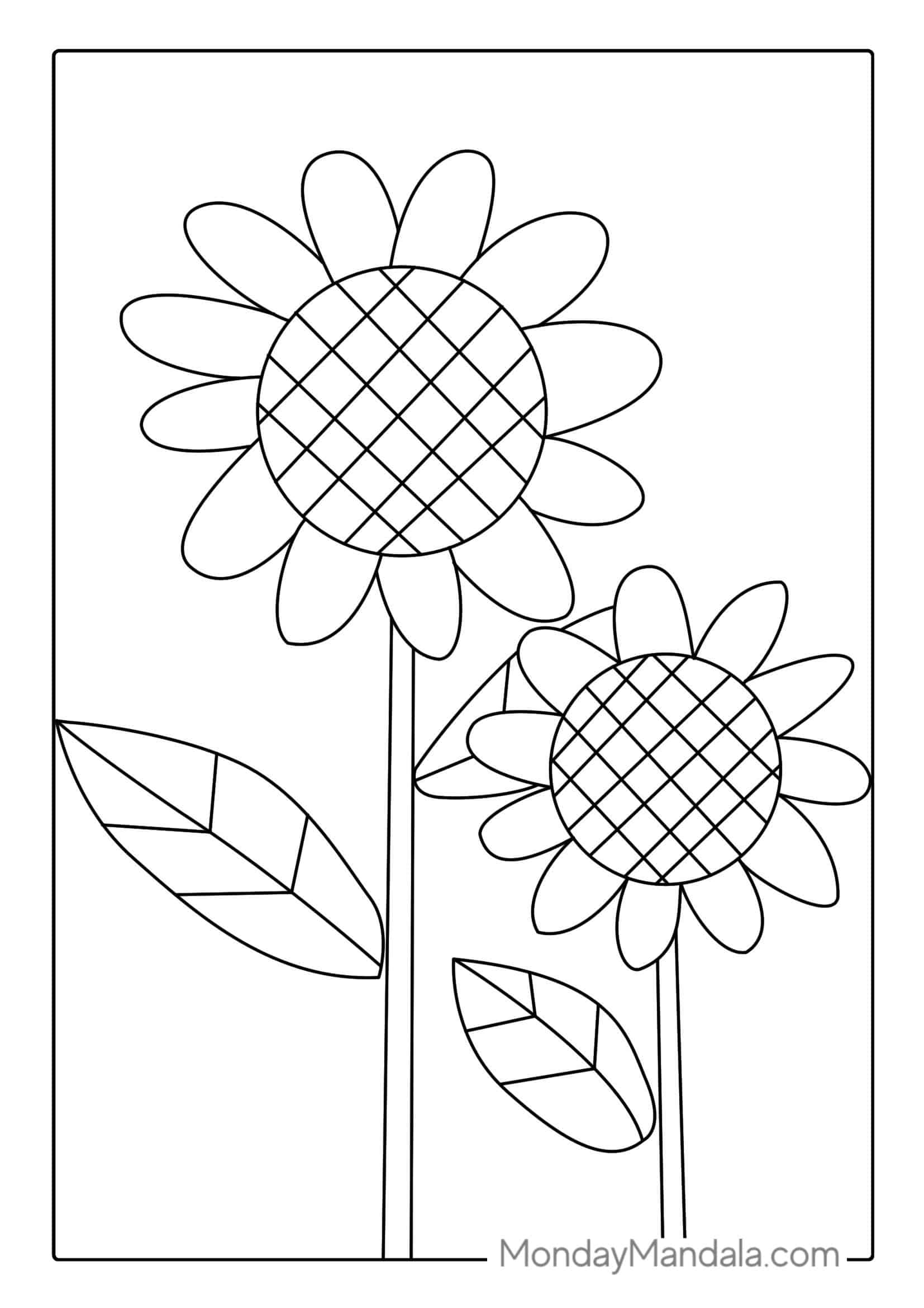Sunflower Outline Coloring Sheet coloring page