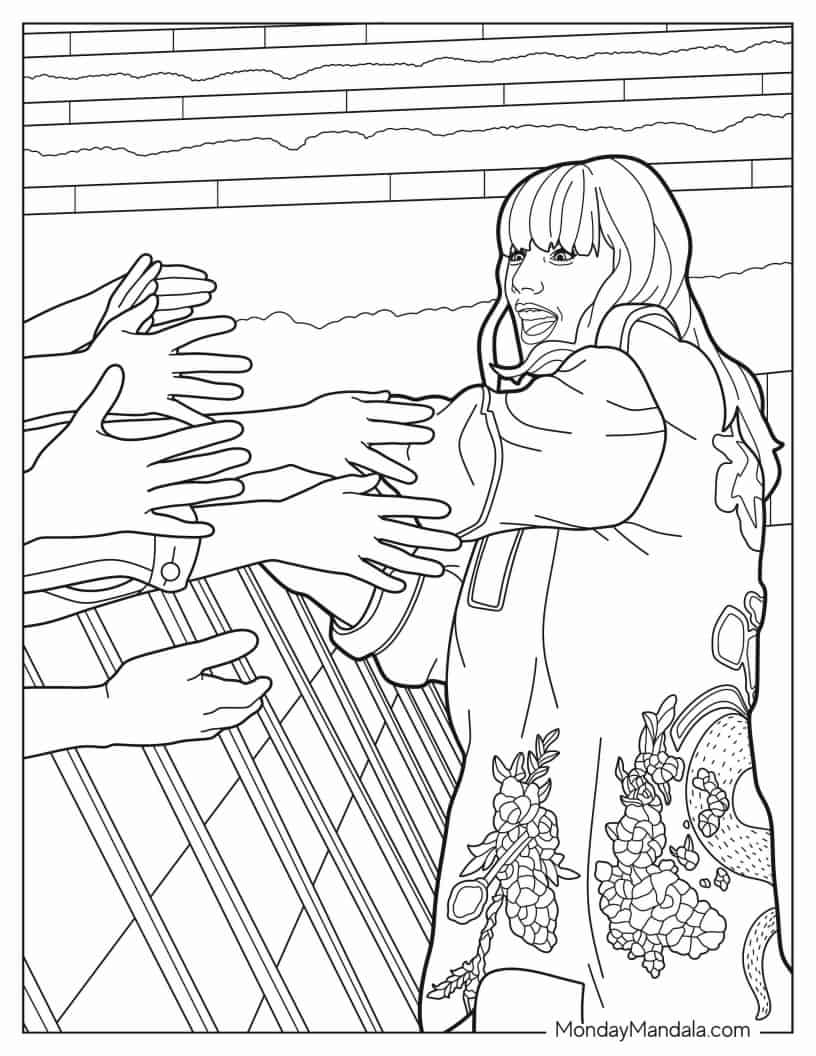 Taylor Swift Meeting Fans coloring page