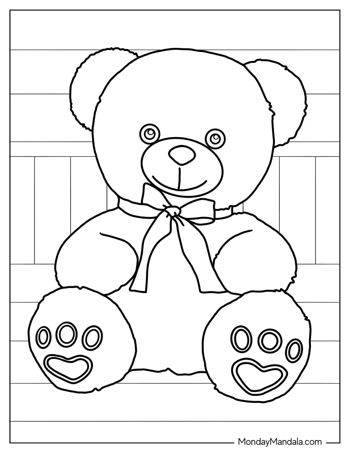 Easy Teddy Bear Coloring Page coloring page — printable line art