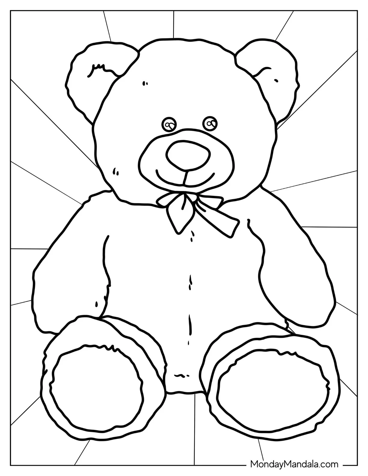 Simple Outline Of A Teddy Bear Coloring Page For Preschoolers coloring page