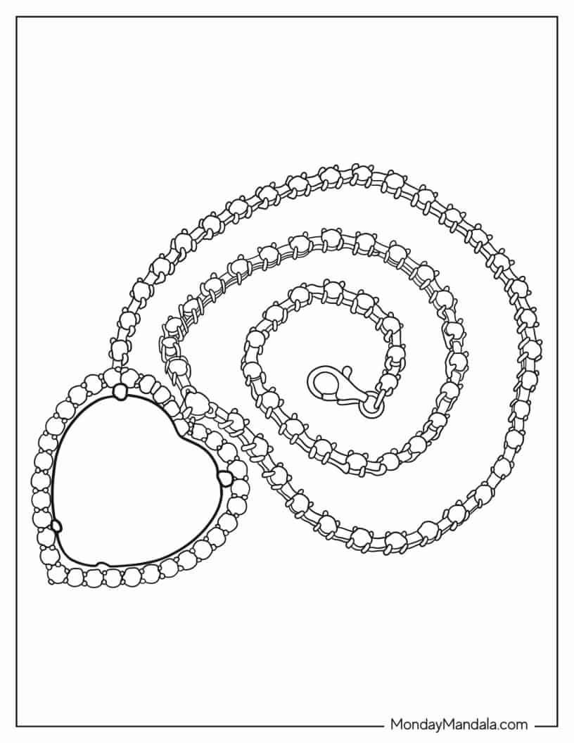 The Heart Of The Ocean Neckalce coloring page