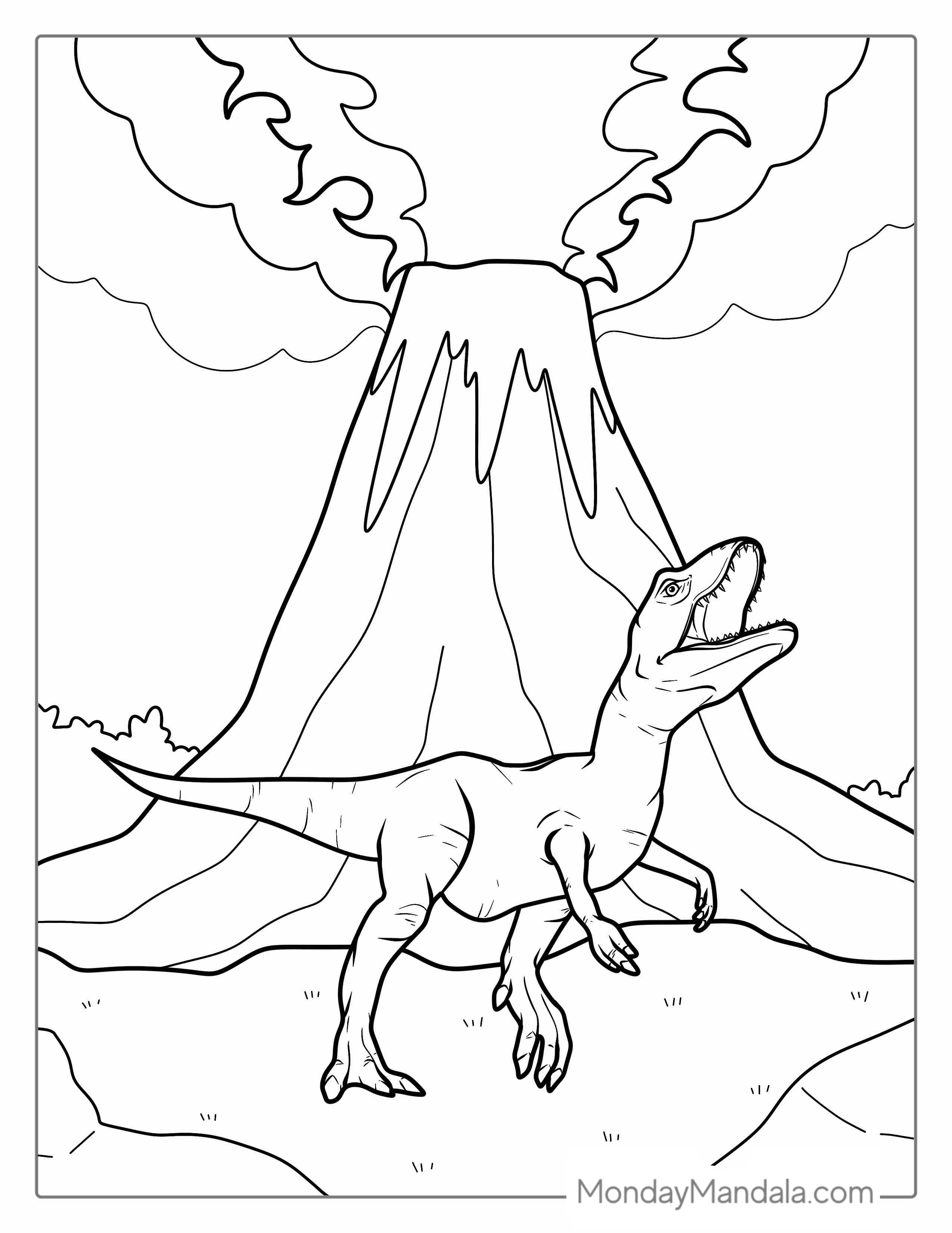 Volcano Coloring Pages Free PDF Printable coloring page
