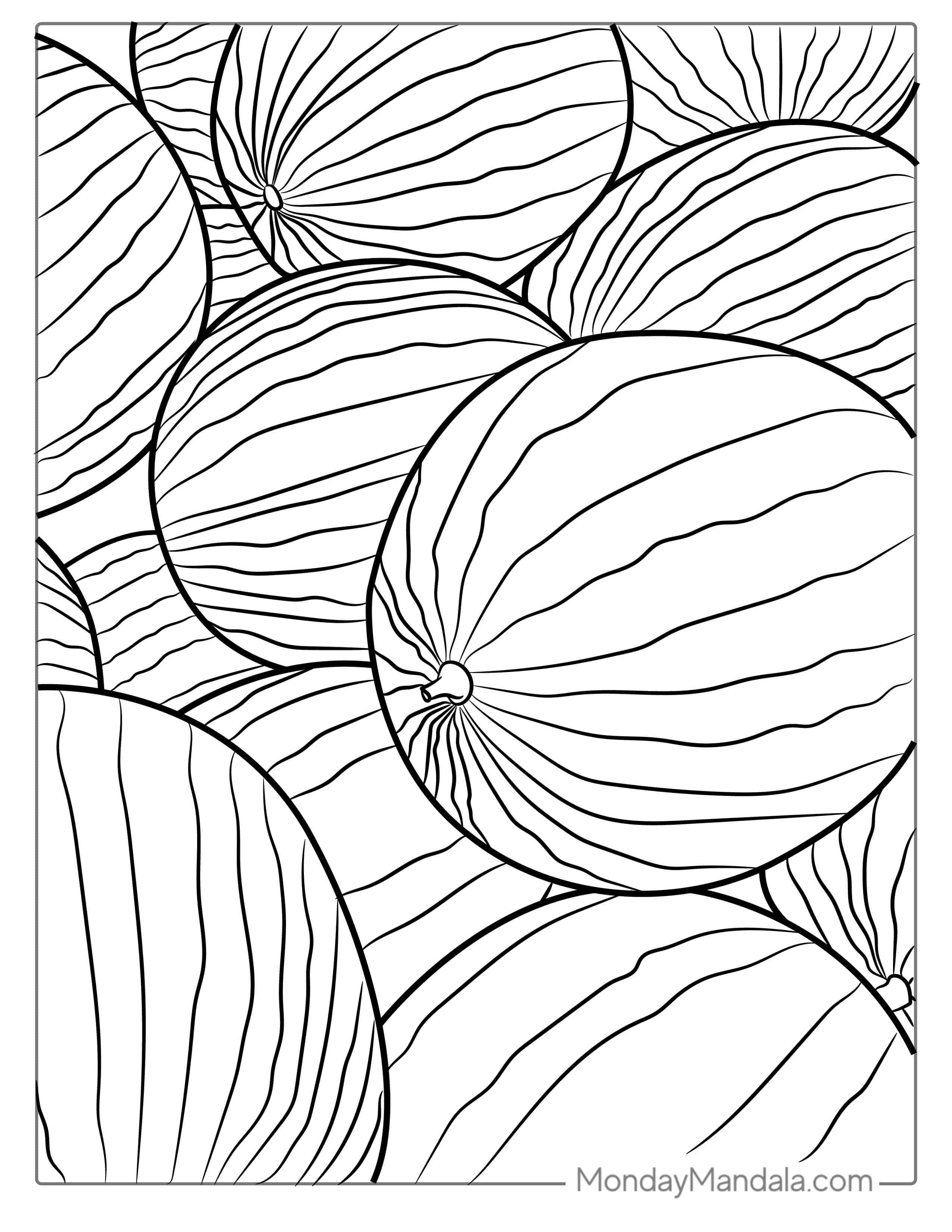 Bunch Of Watermelons Coloring For Kids coloring page