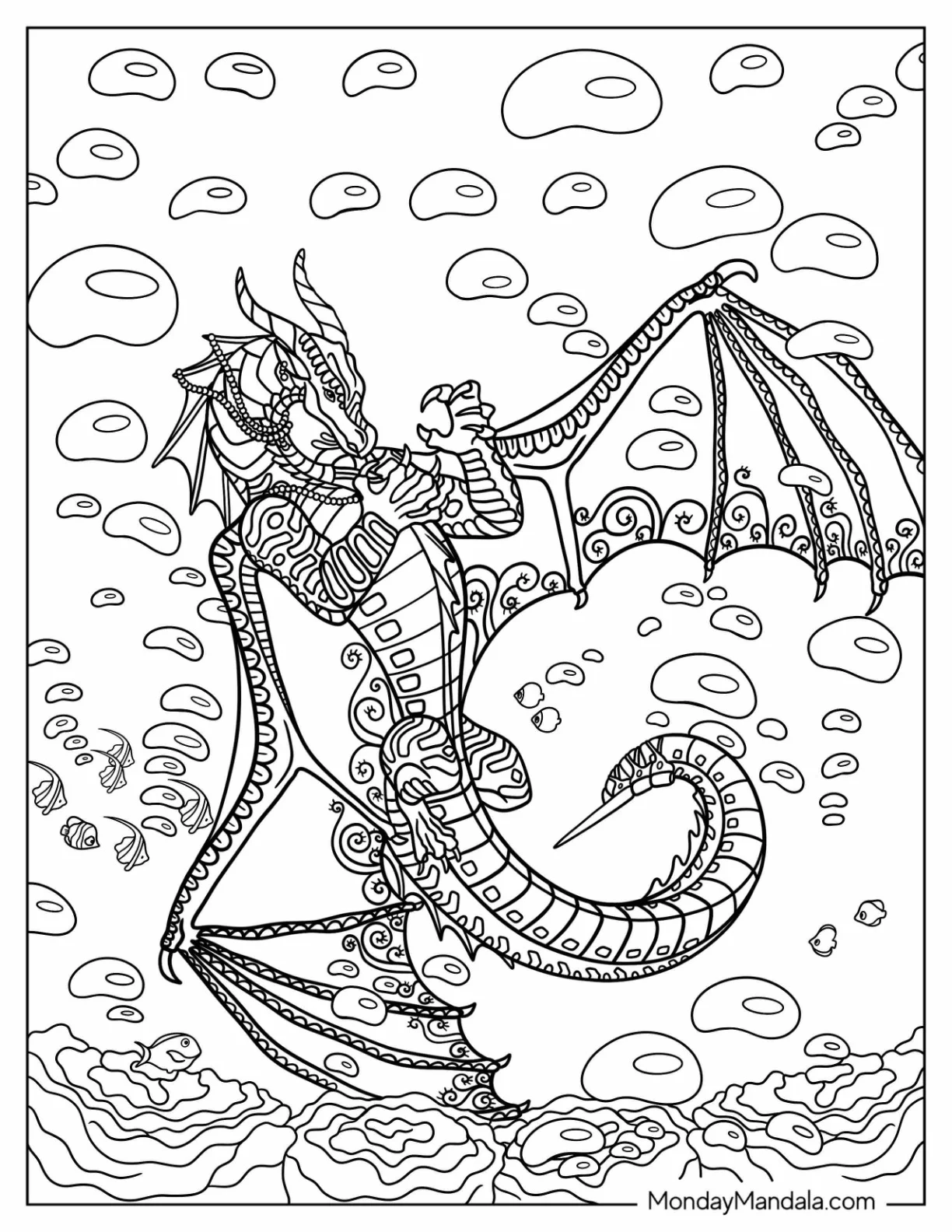 Wings Of Fire Coloring Page Of Coral Under The Sea coloring page