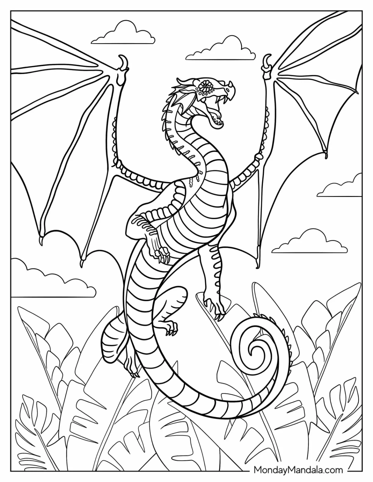 Wings Of Fire Coloring Page Of Glory Flying coloring page