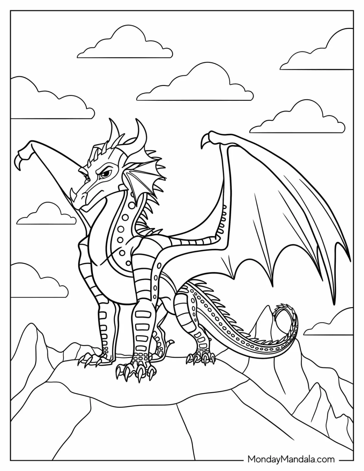 Wings Of Fire Coloring Page Of Glory Standing On Rock coloring page