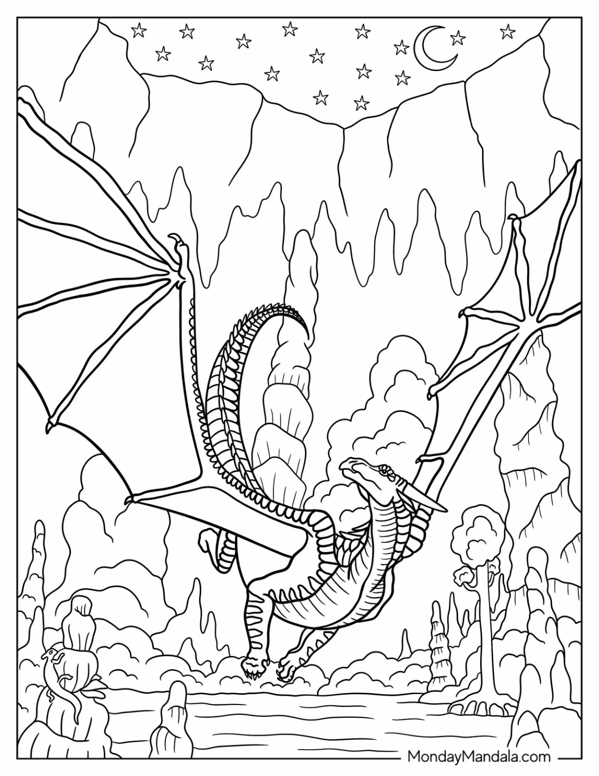 Wings Of Fire Coloring Page Of Moonwatcher coloring page