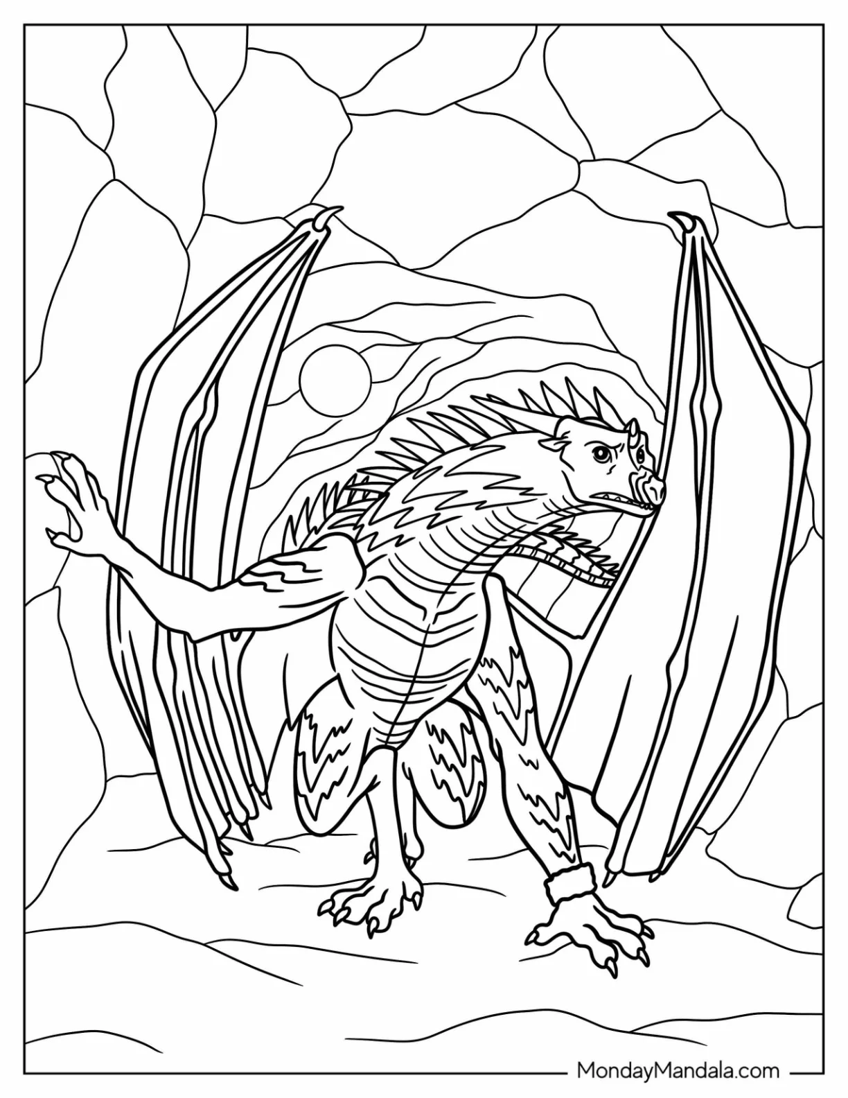 Winter In Cave Wings Of Fire Coloring Page coloring page