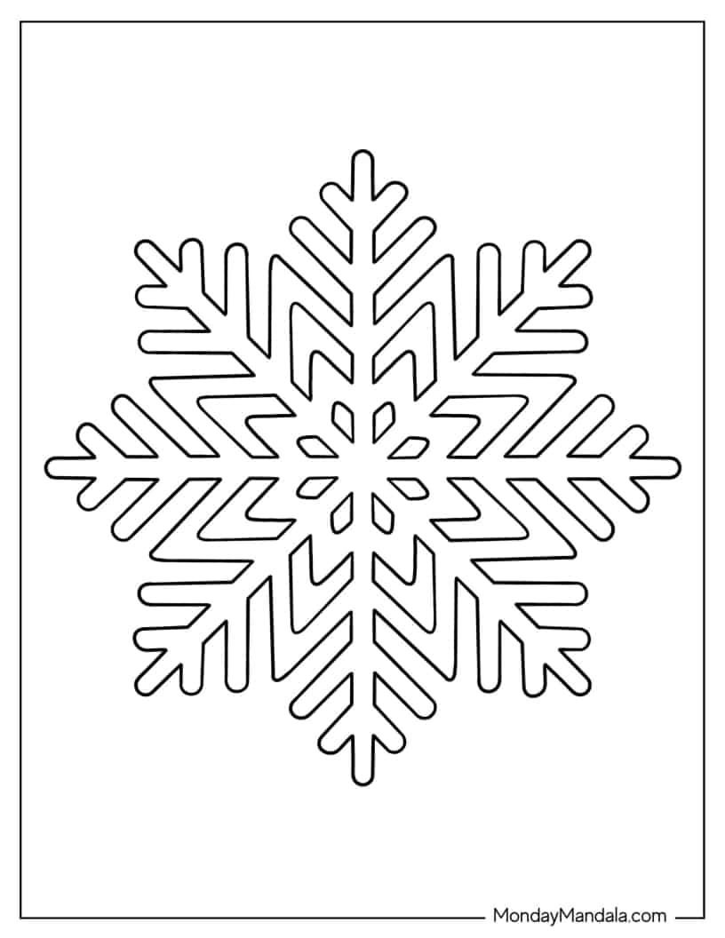 Intricate Snowflake Coloring Page coloring page