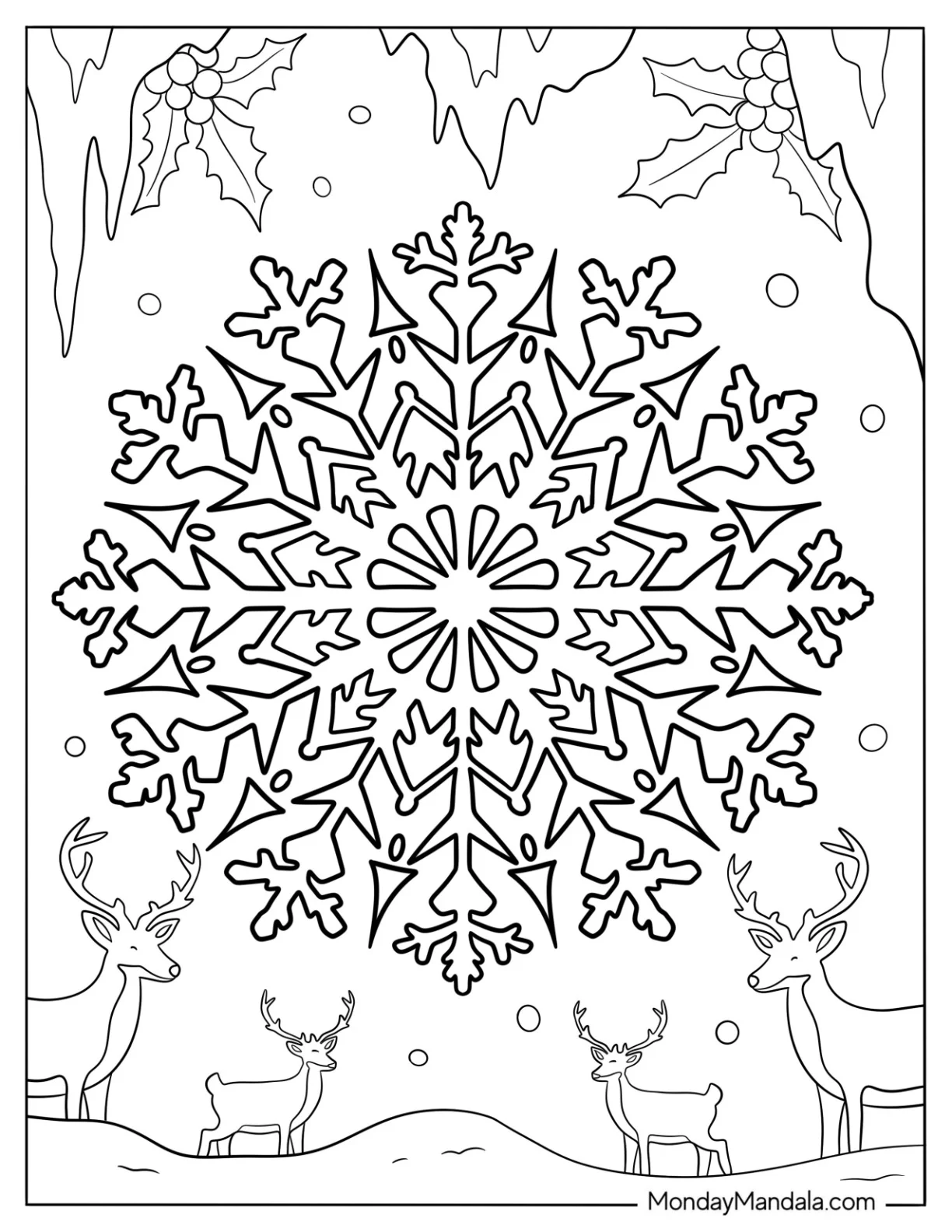Intricate Snowflake In Winter Coloring Page coloring page