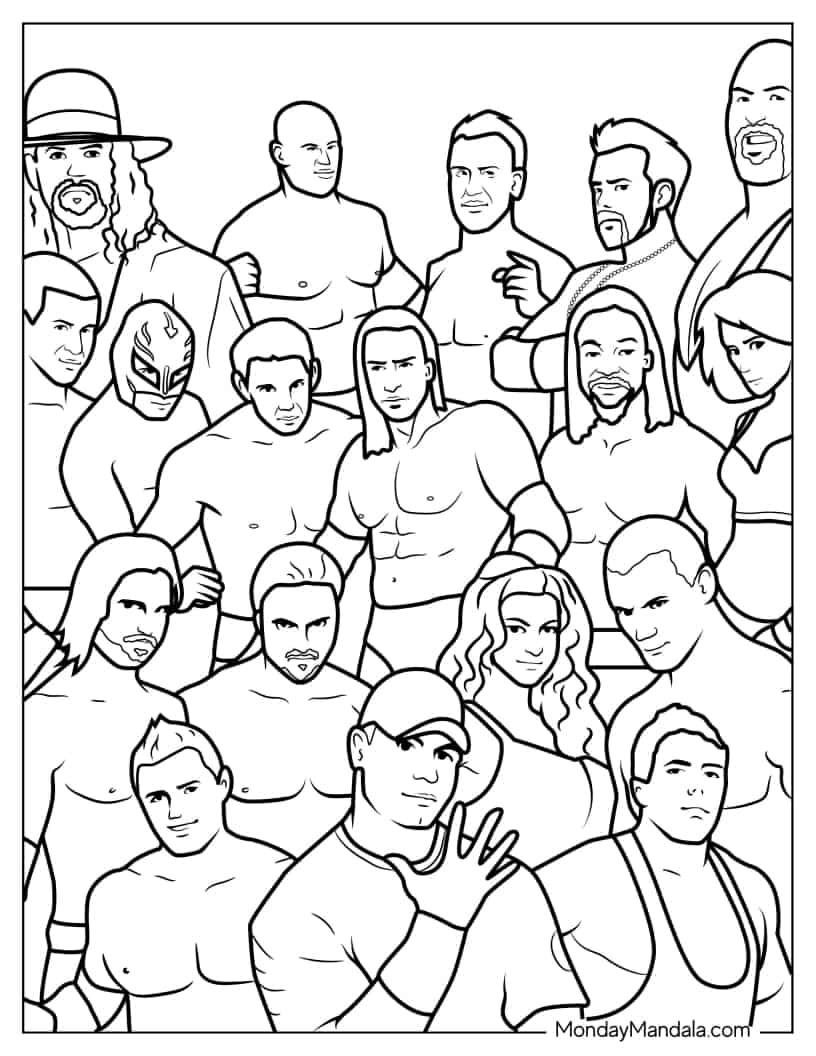 Coloring Sheet Of WWE All Stars coloring page