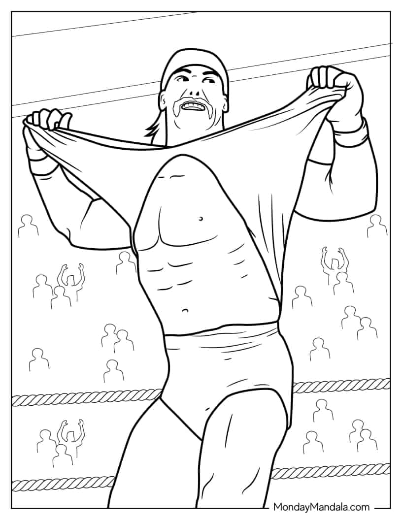 Hulk Hogan WWE Wrestler To Color coloring page