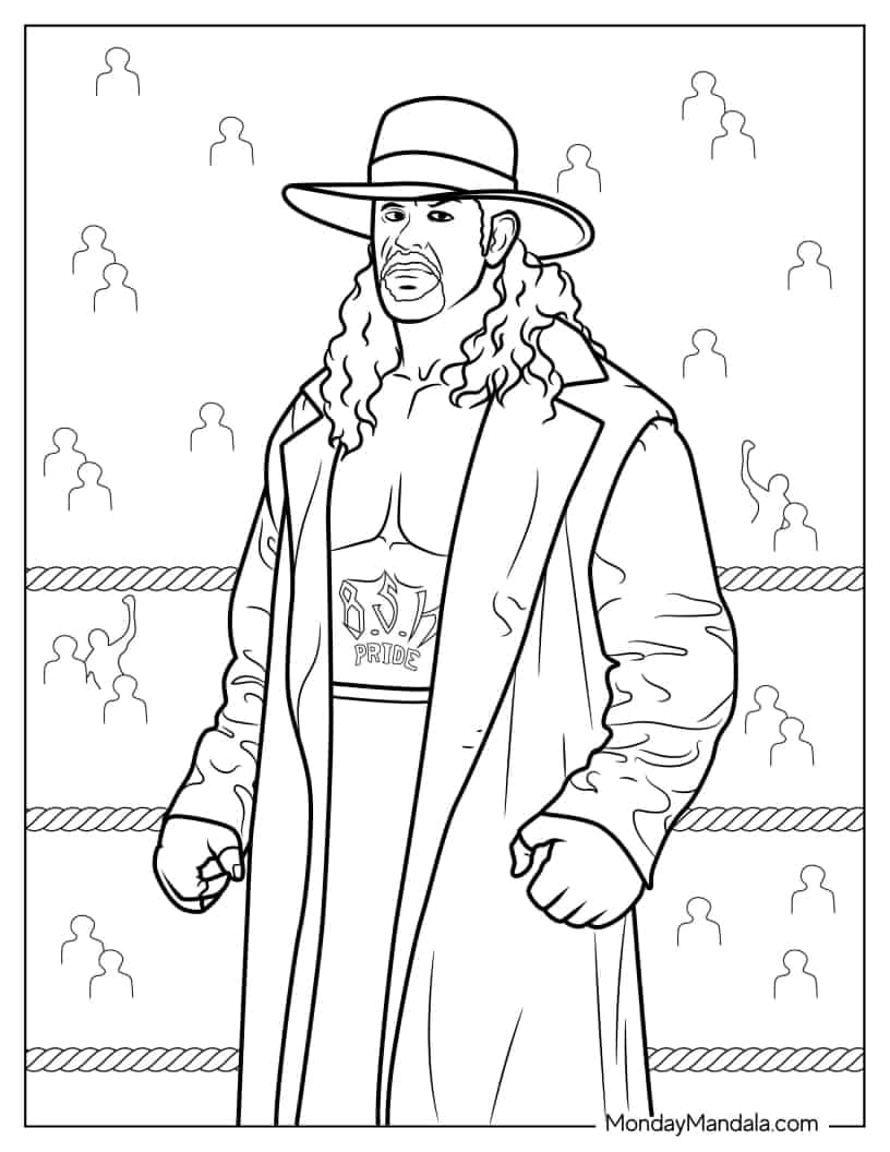 The Undertaker WWE Wrestler coloring page