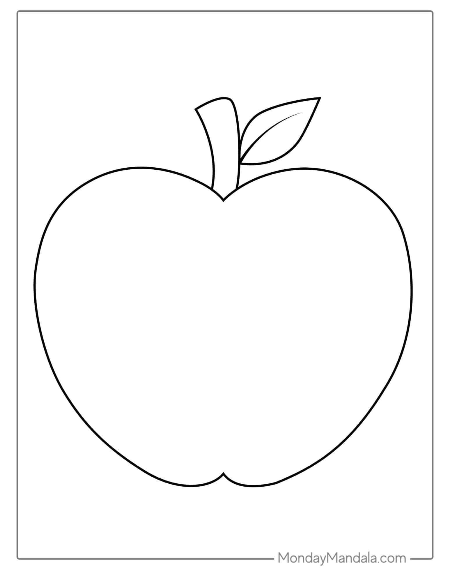 Apple Outline Template Coloring Page_ coloring page
