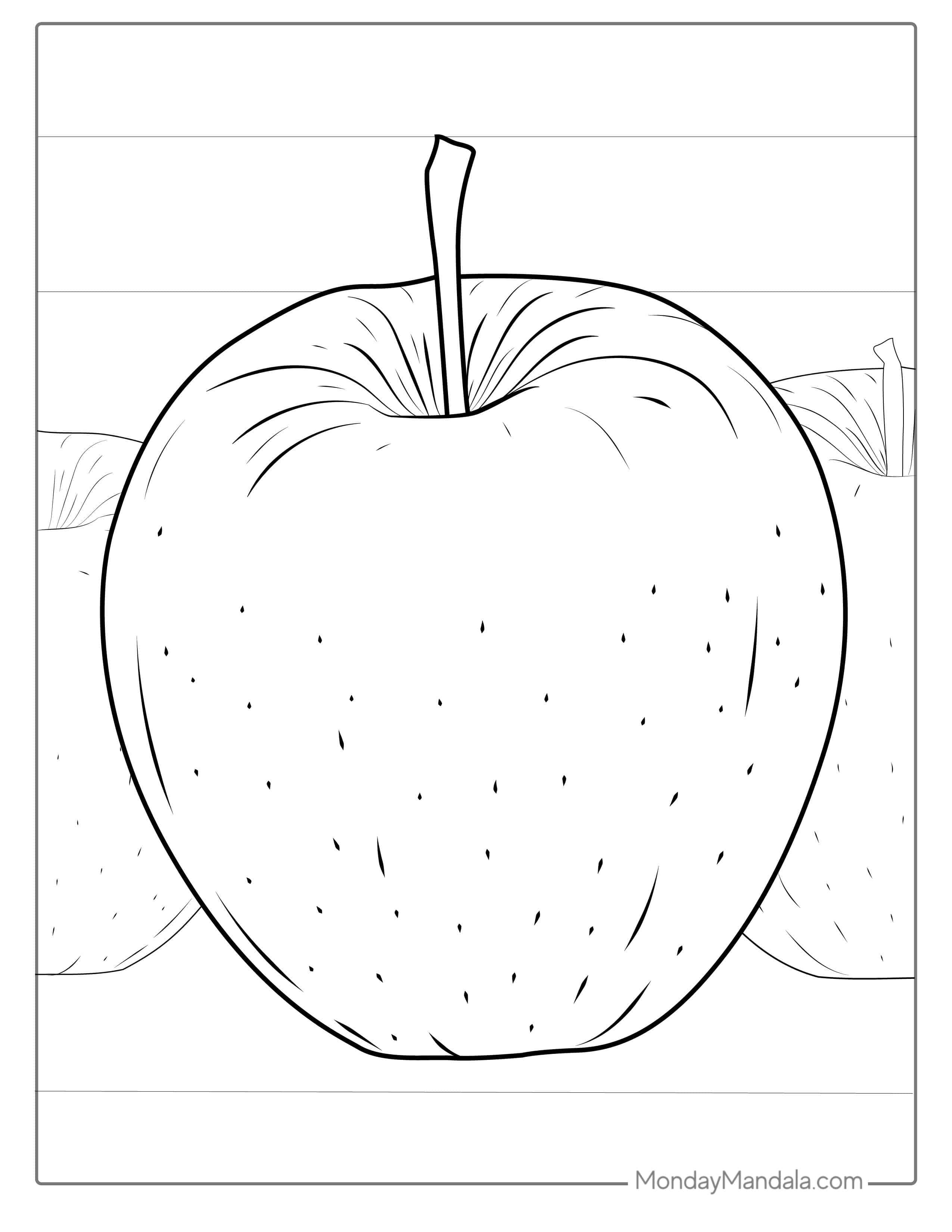 Detailed Golden Delicious Apple Coloring Page coloring page