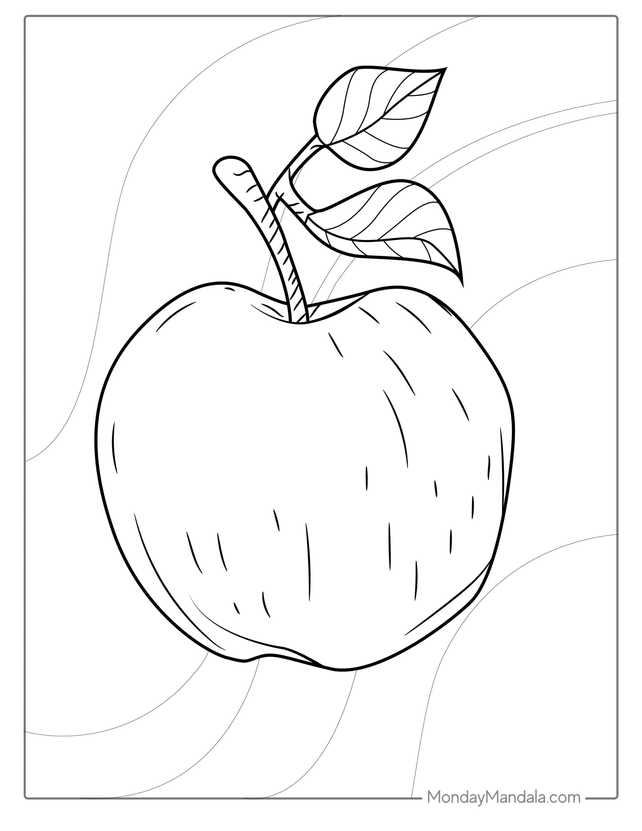 Granny Smith Apple Coloring Page For Kids coloring page