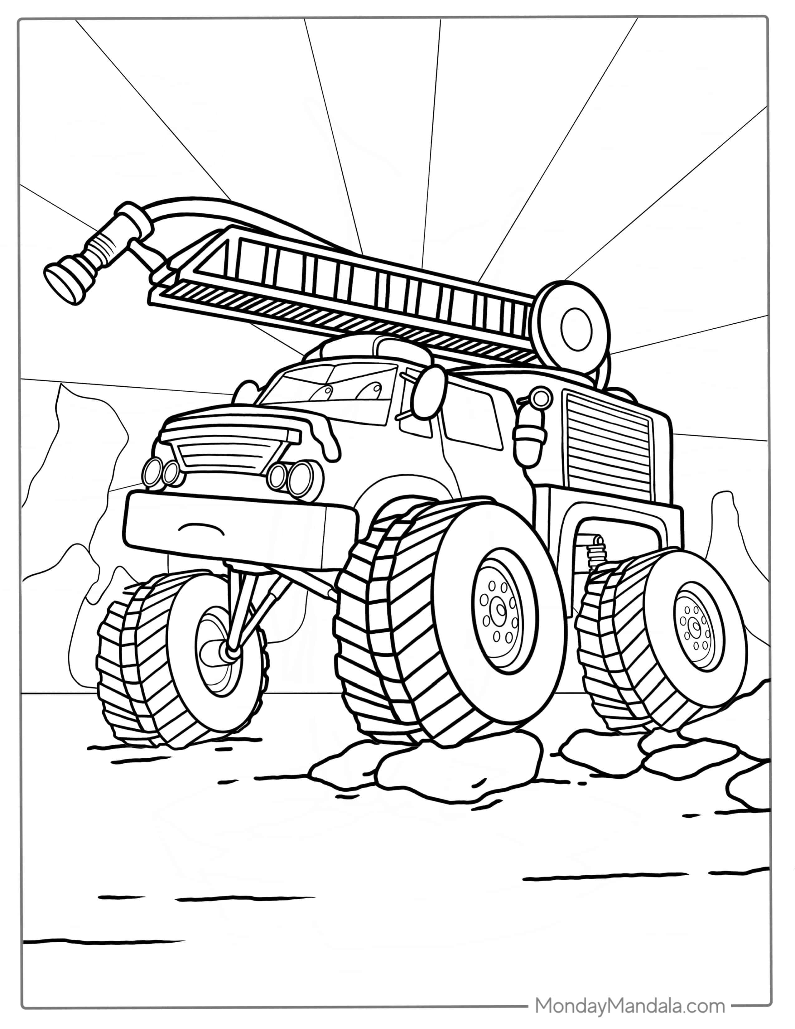 Monster Fire Truck Coloring Picture coloring page