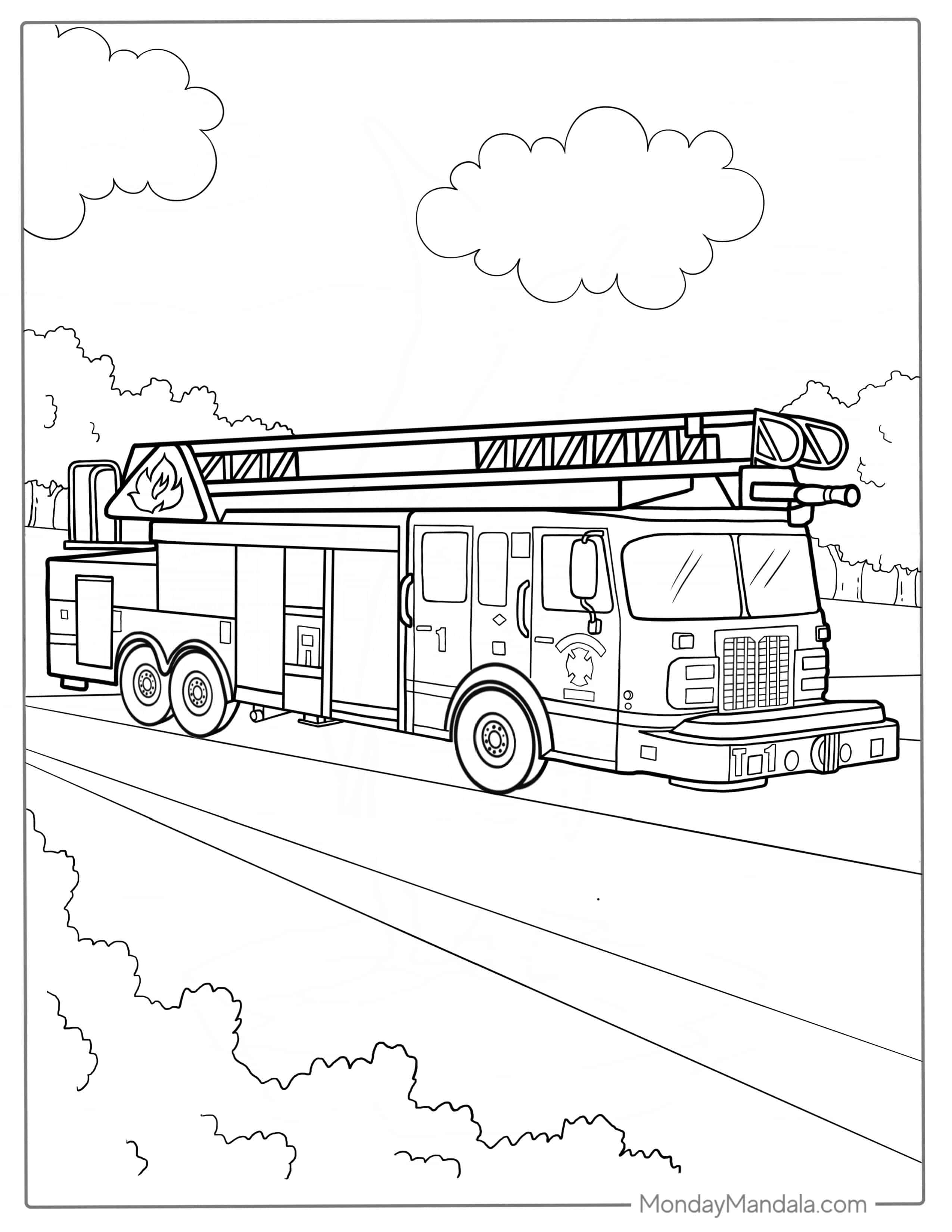 New York Fire Truck Coloring Page coloring page