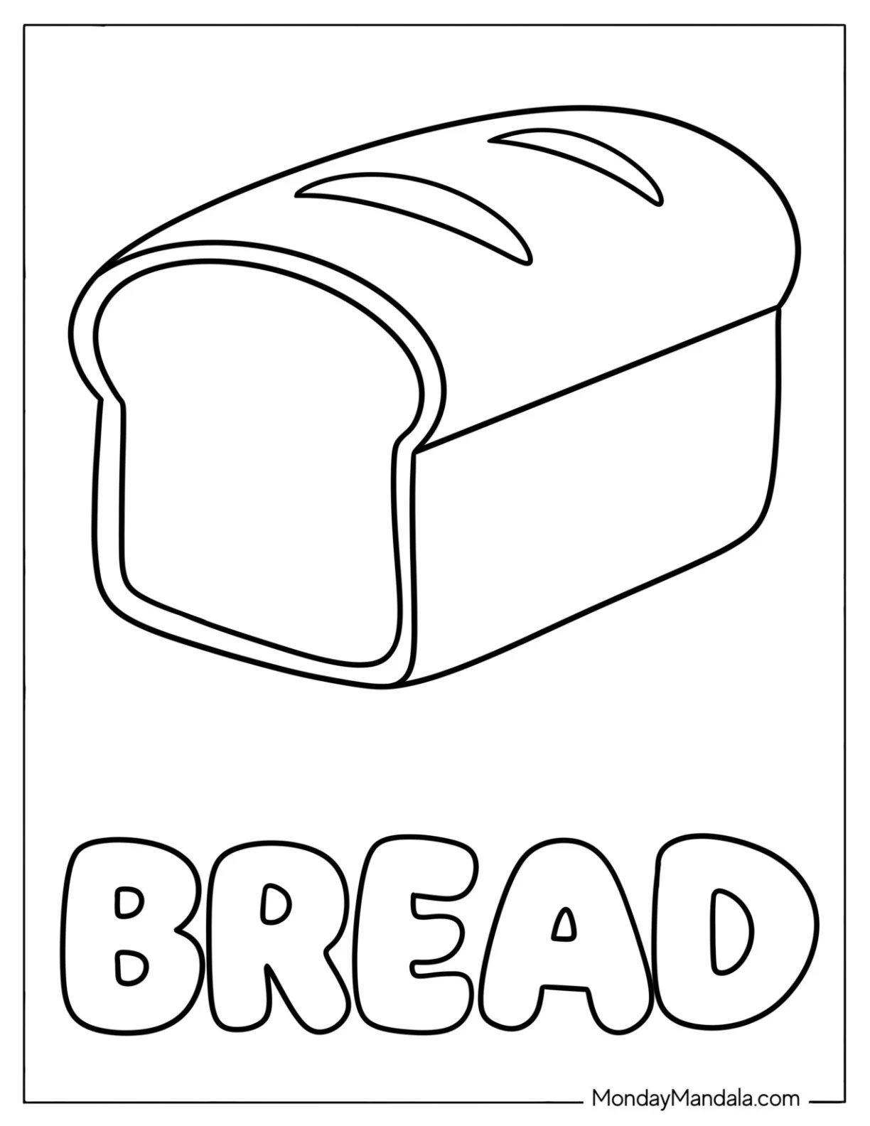 Loaf of Bread Coloring Page for Toddlers coloring page