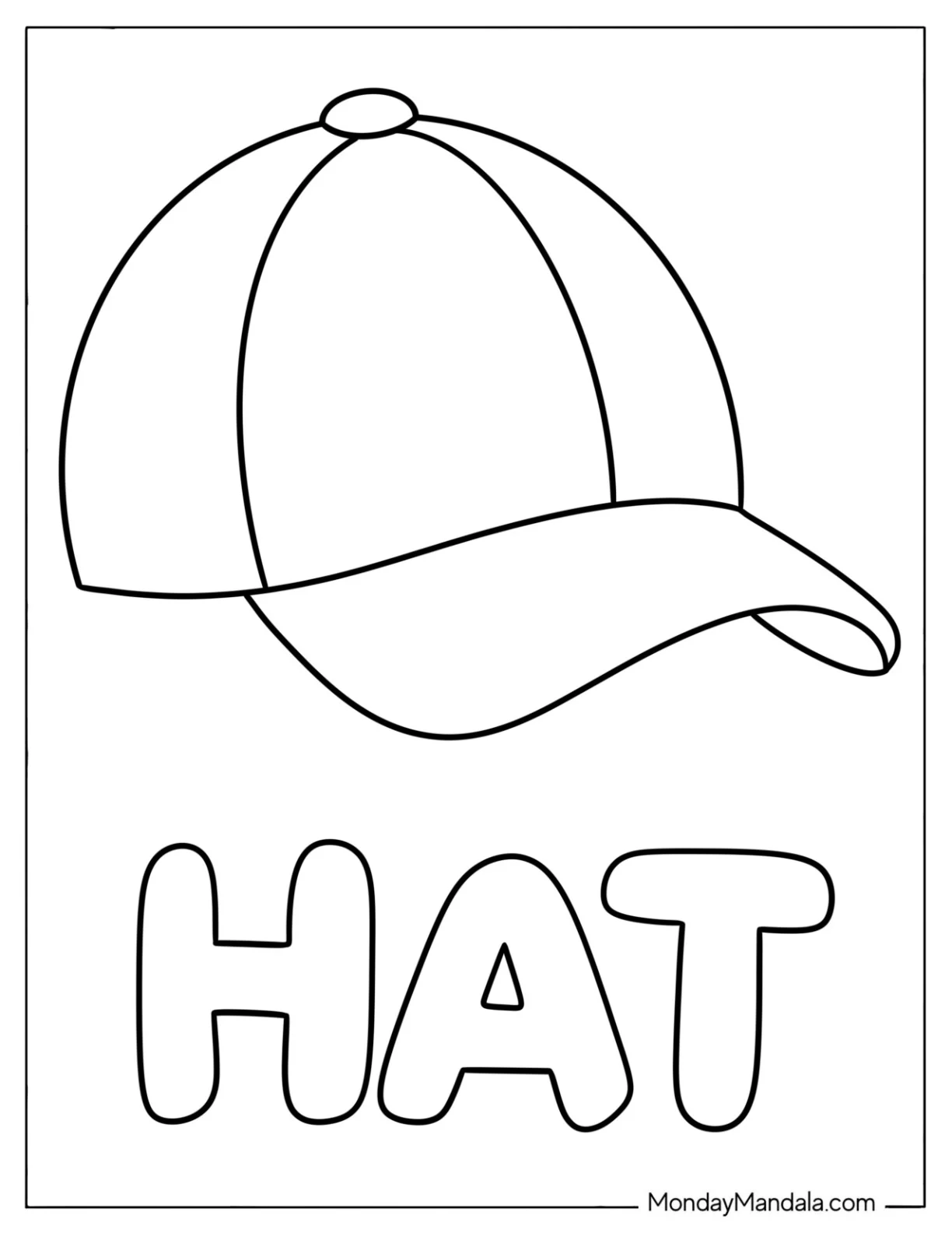 Simple Hat Coloring Sheet for Toddlers coloring page
