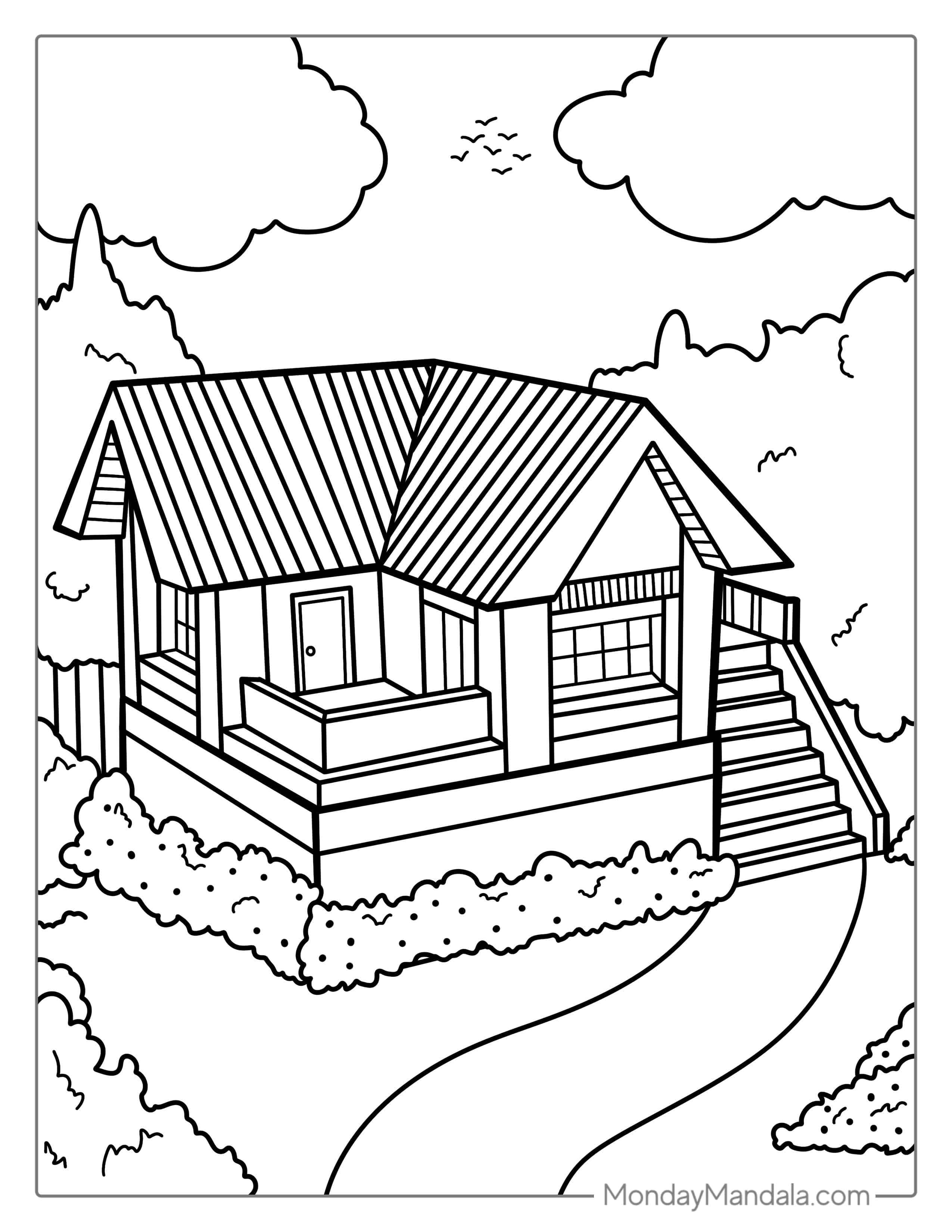 California Bungalow Coloring House coloring page